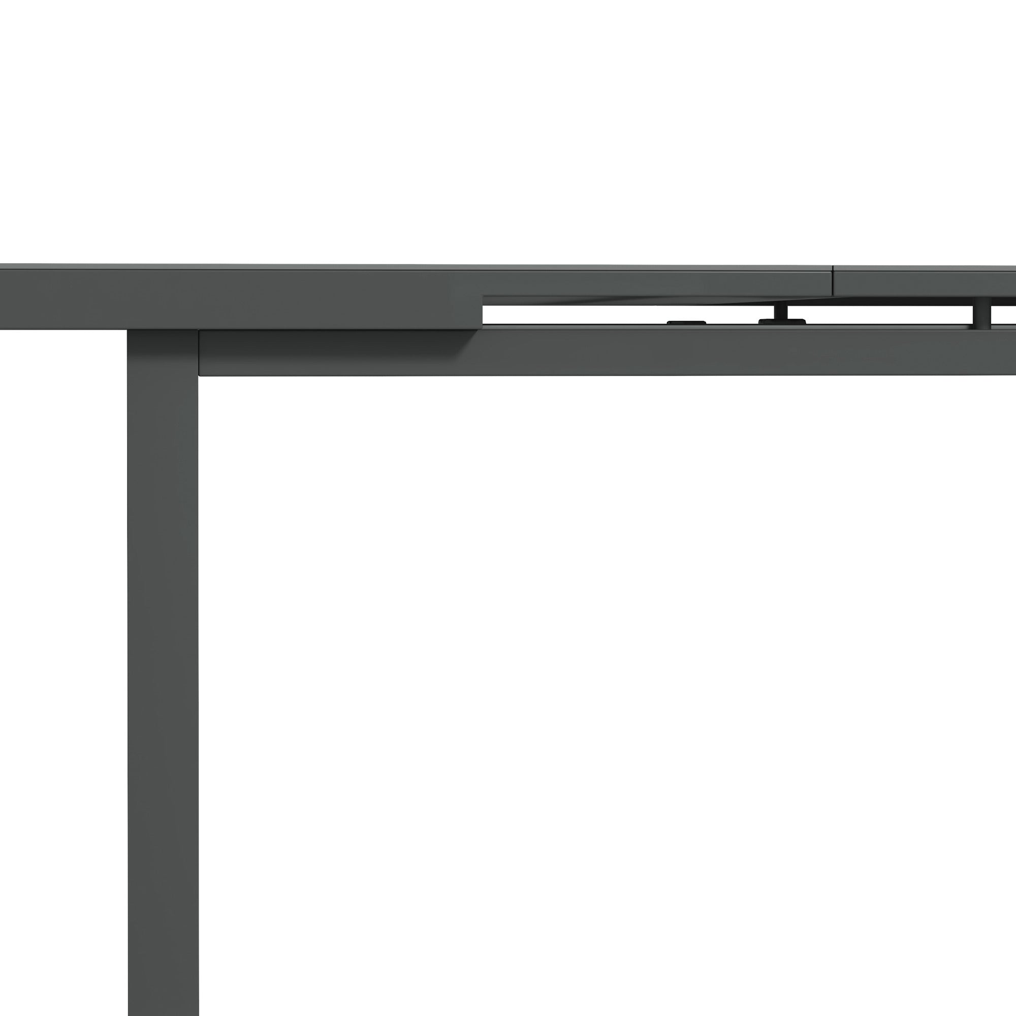 Outsunny Aluminium Garden Table for 6-8, Extending Outdoor Dining Table Rectangle for Lawn Balcony - Charcoal Grey - North Peak Garden Furniture
