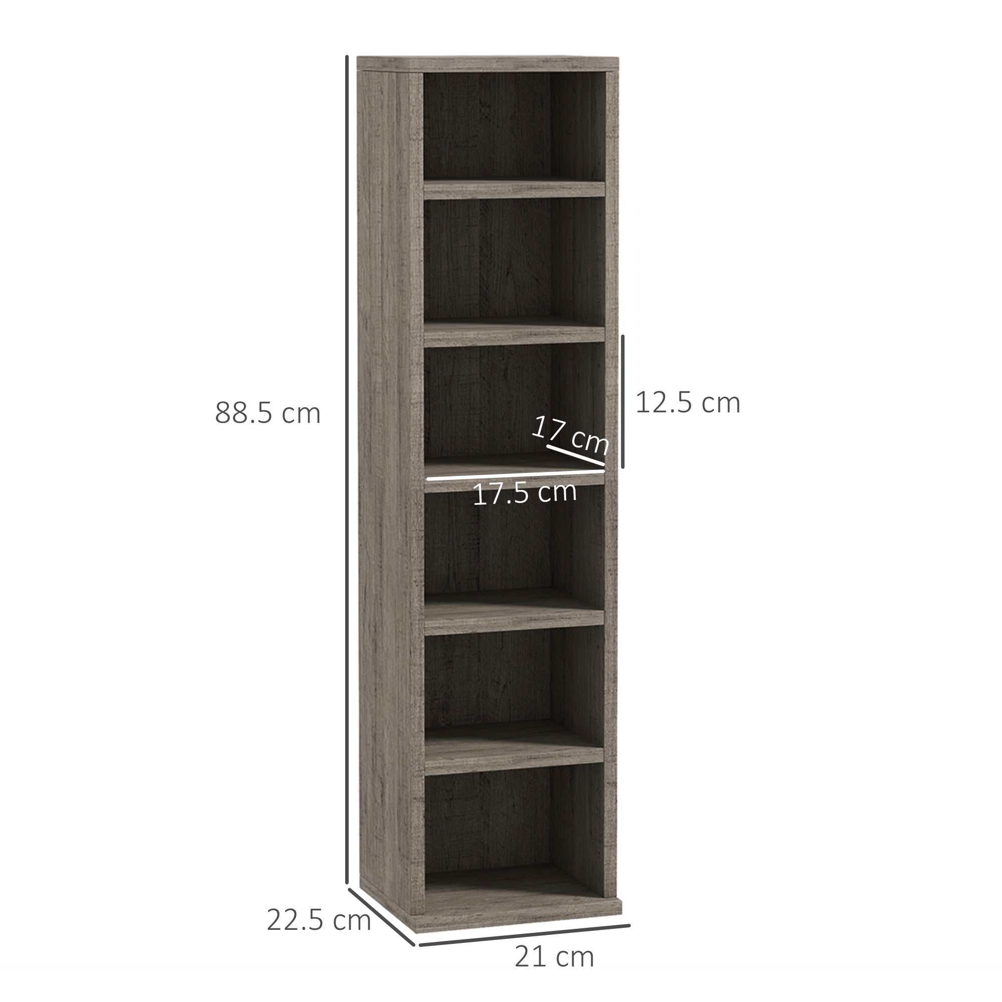HOMCOM Set of Two 102 CD Storage Units - Dark Wood-Effect - North Peak Garden Furniture