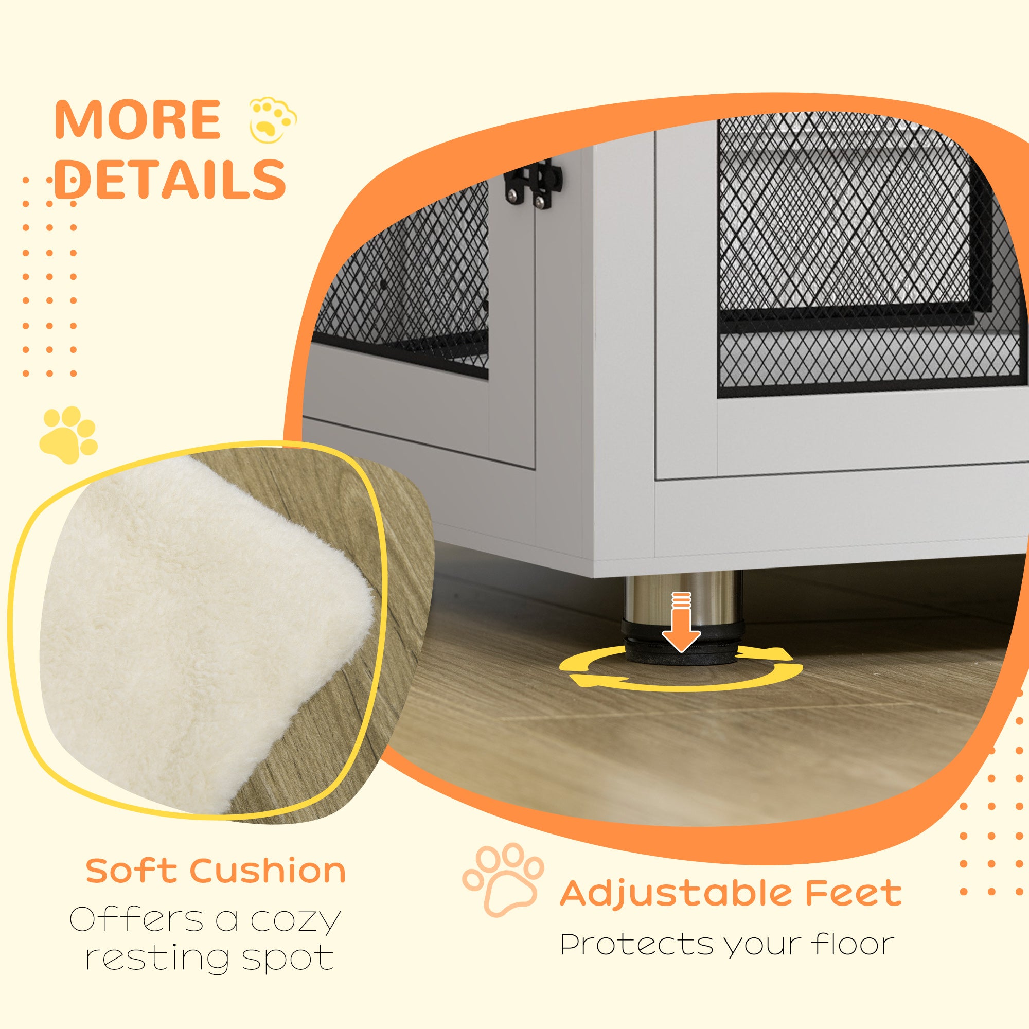 PawHut 2-in-1 Dog Cage & Side Table, with Two Doors, Cushion, for Large Dogs - North Peak Garden Furniture