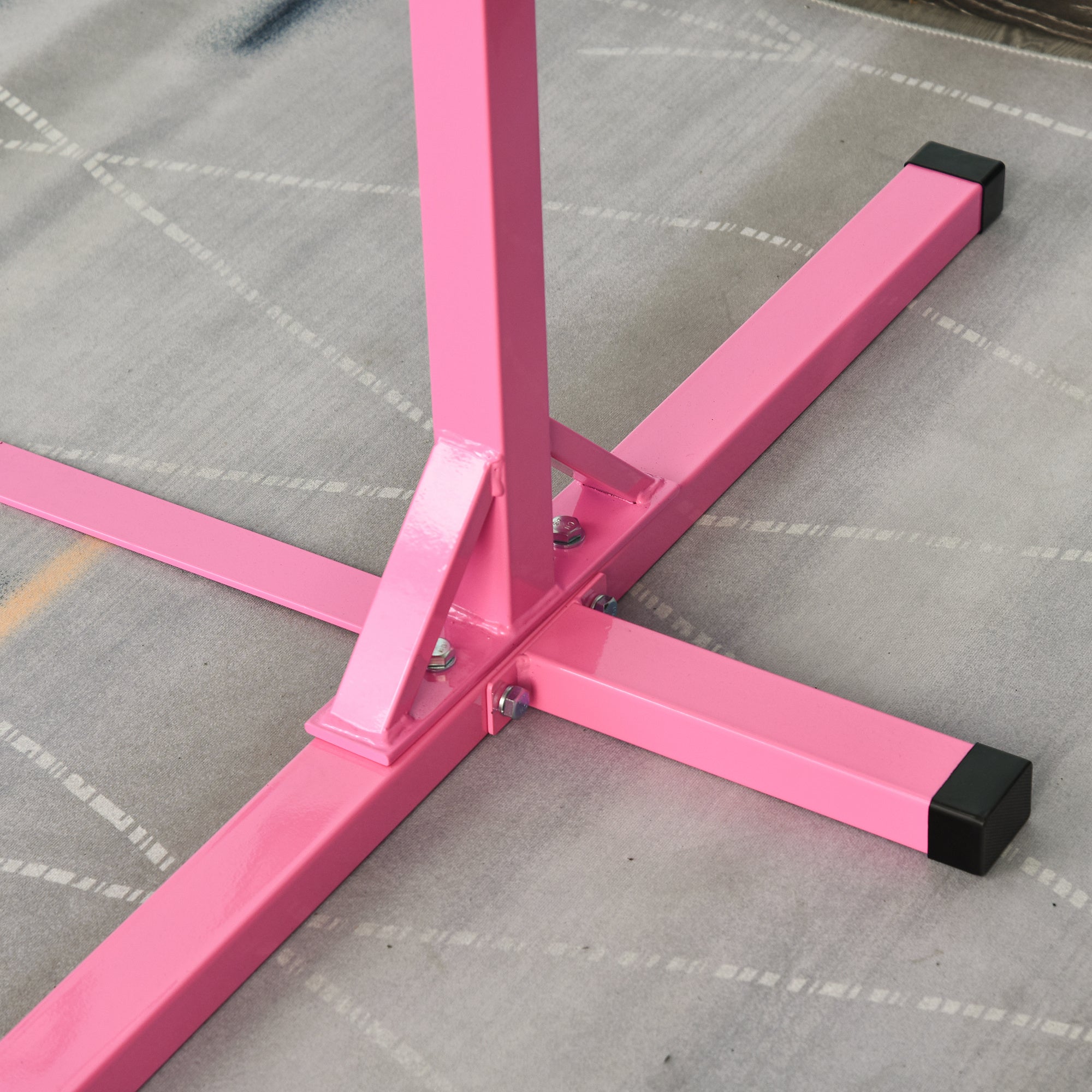 HOMCOM Height Adjustable Gymnastics Horizontal Bar For Kids Home Gym Training Children Junior Kip High Bar Fitness Pink - North Peak Garden Furniture