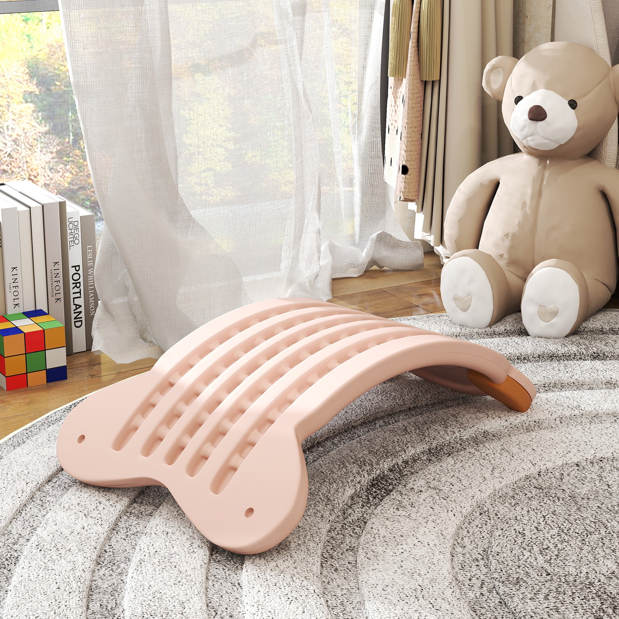 AIYAPLAY Balance Board for Kids Balance Training & Sensory Play, Pink - North Peak Garden Furniture
