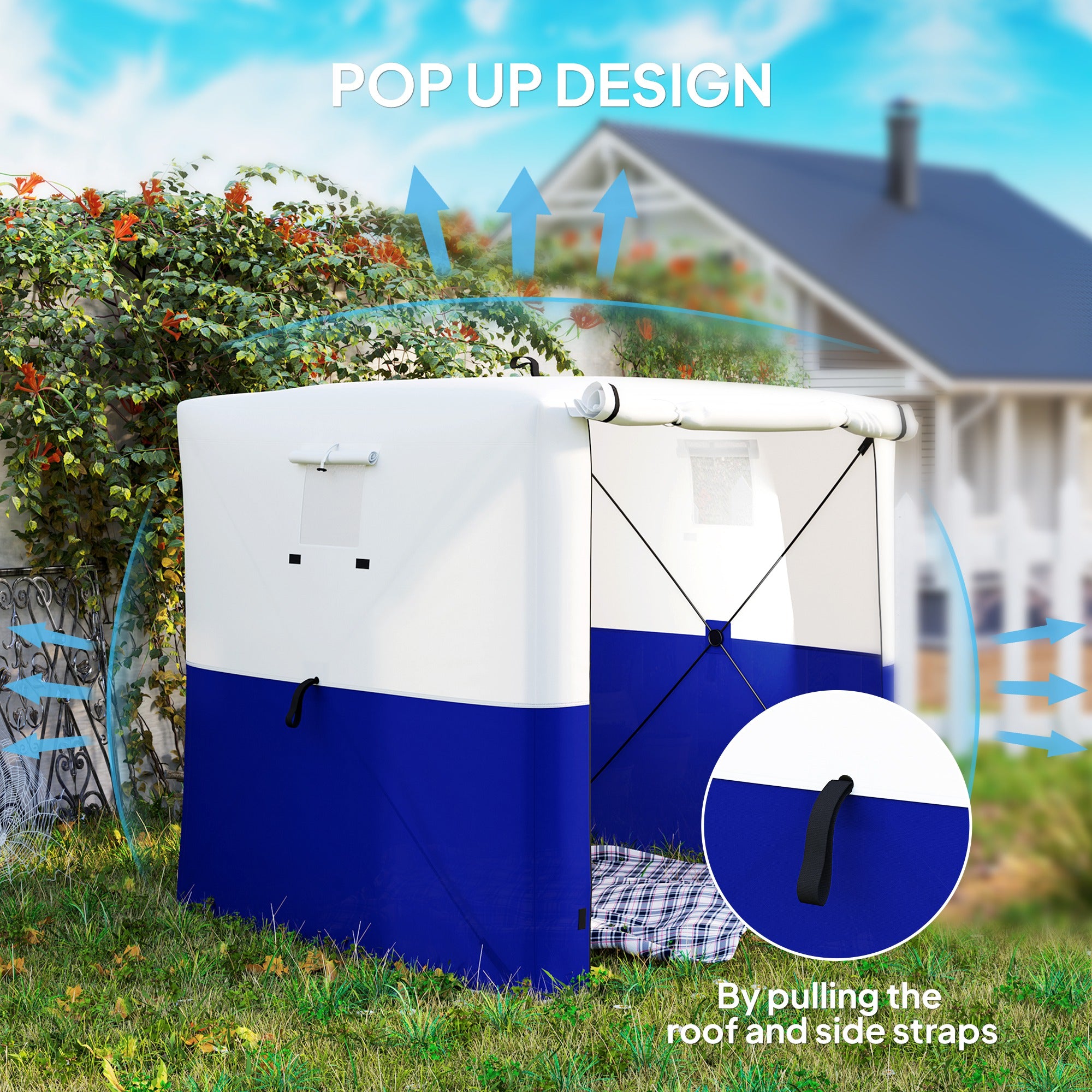 Outsunny 2 x 2m Pop-Up Gazebo, with Accessories - Dark Blue - North Peak Garden Furniture