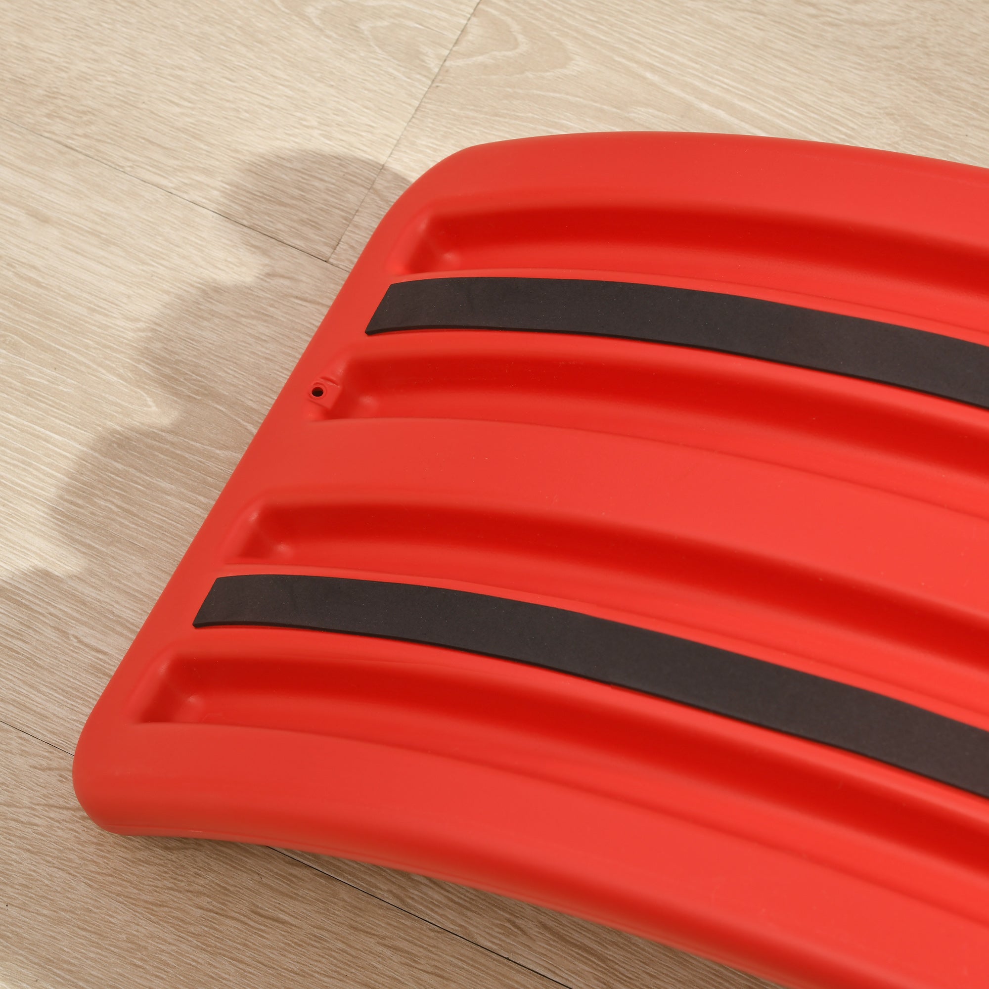 ZONEKIZ Balance Board Kids Wobble Board, Stepping Stone, Montessori Toy for Children, Nursery Toy, for Ages 3-6 Years, 82 x 27.5 x 19.5cm - Red - North Peak Garden Furniture