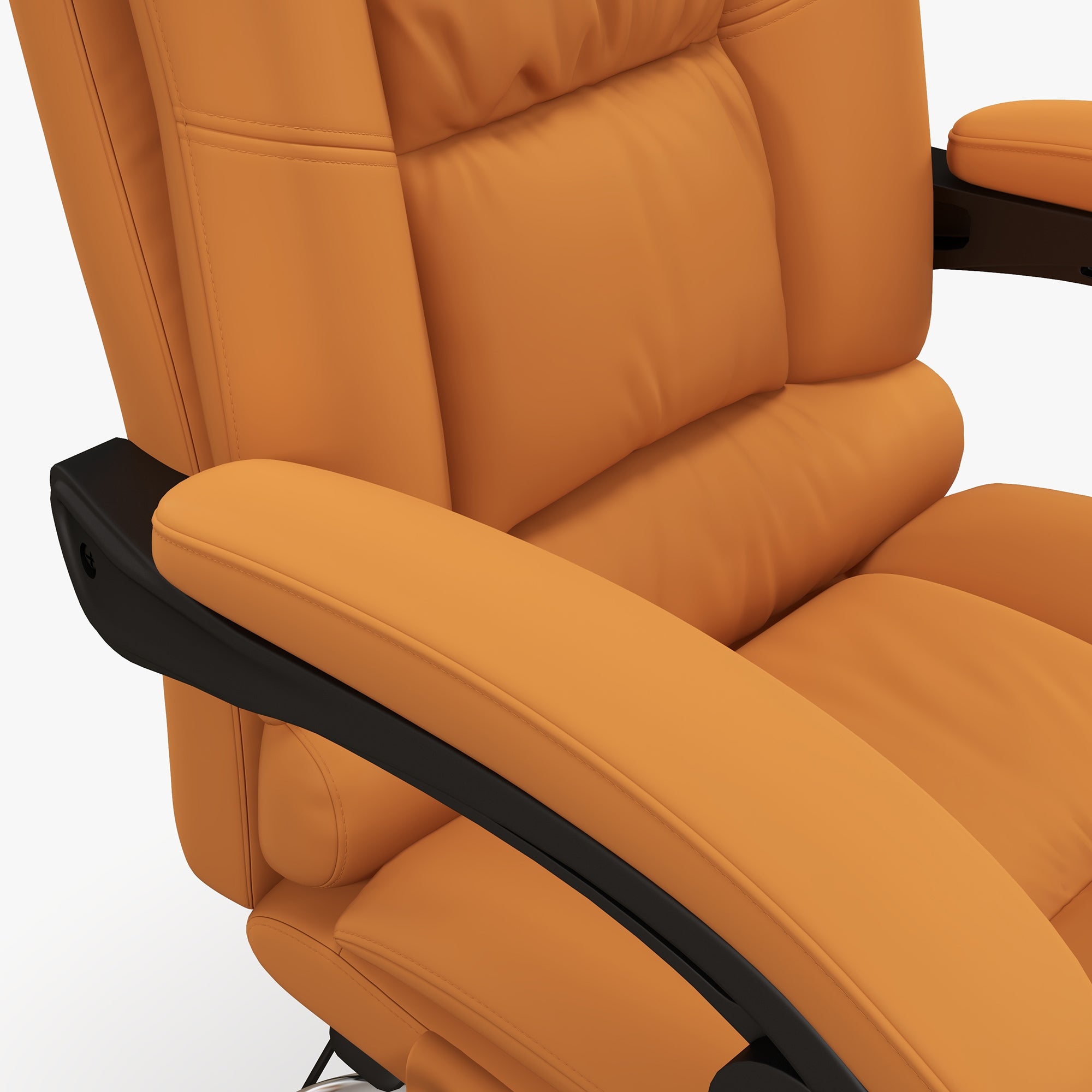 Vinsetto Office Chair, Ergonomic Desk Chair with 4-Point Vibration Massage and Lumbar Heating, PU Leather Computer Chair with 135° Reclining Back and Footrest, Orange