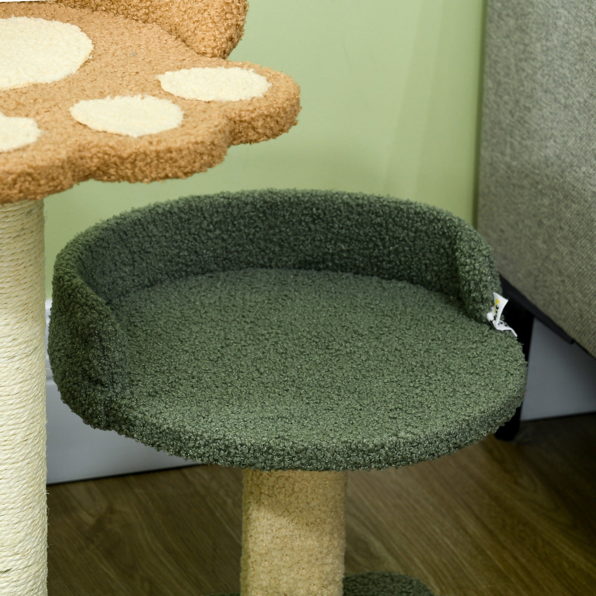 PawHut 52cm Small Cat Tree for Indoor Cats, Scratching Posts with Two Beds, Toy Ball - North Peak Garden Furniture