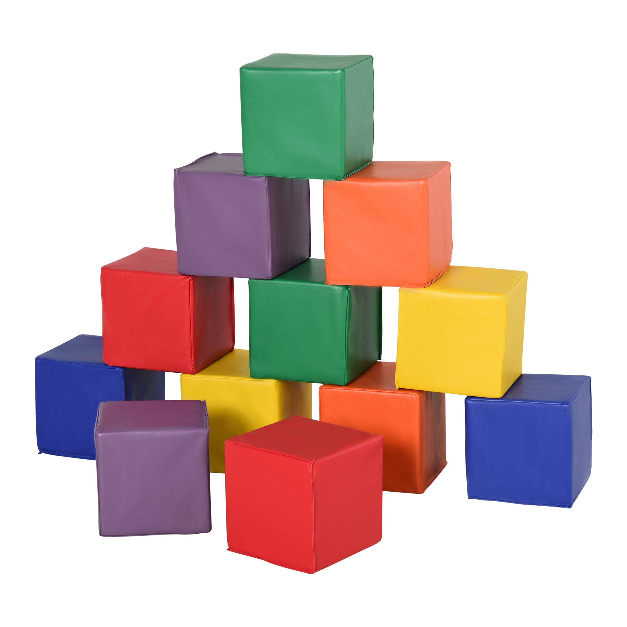 HOMCOM 12 Piece Soft Play Foam Blocks Toy Building Stacking Compliant Learning Toys for Toddler Baby Kids Preschool - North Peak Garden Furniture