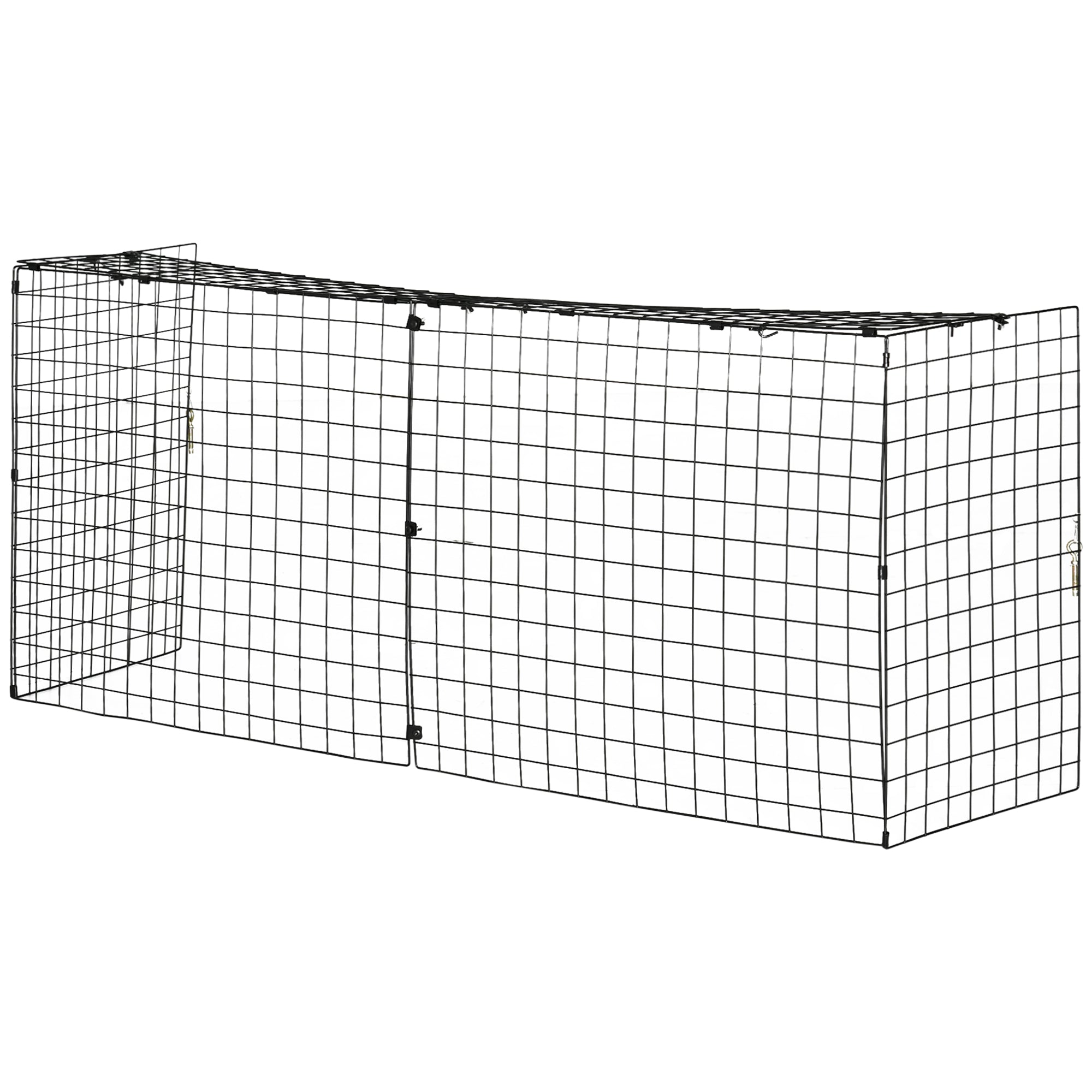 HOMCOM Extendable Fire Guard Screen, Freestanding Fire Screen Spark Guard, Folding Fireplace Cover, Wire Mesh, 81.5-160cm, Black - North Peak Garden Furniture