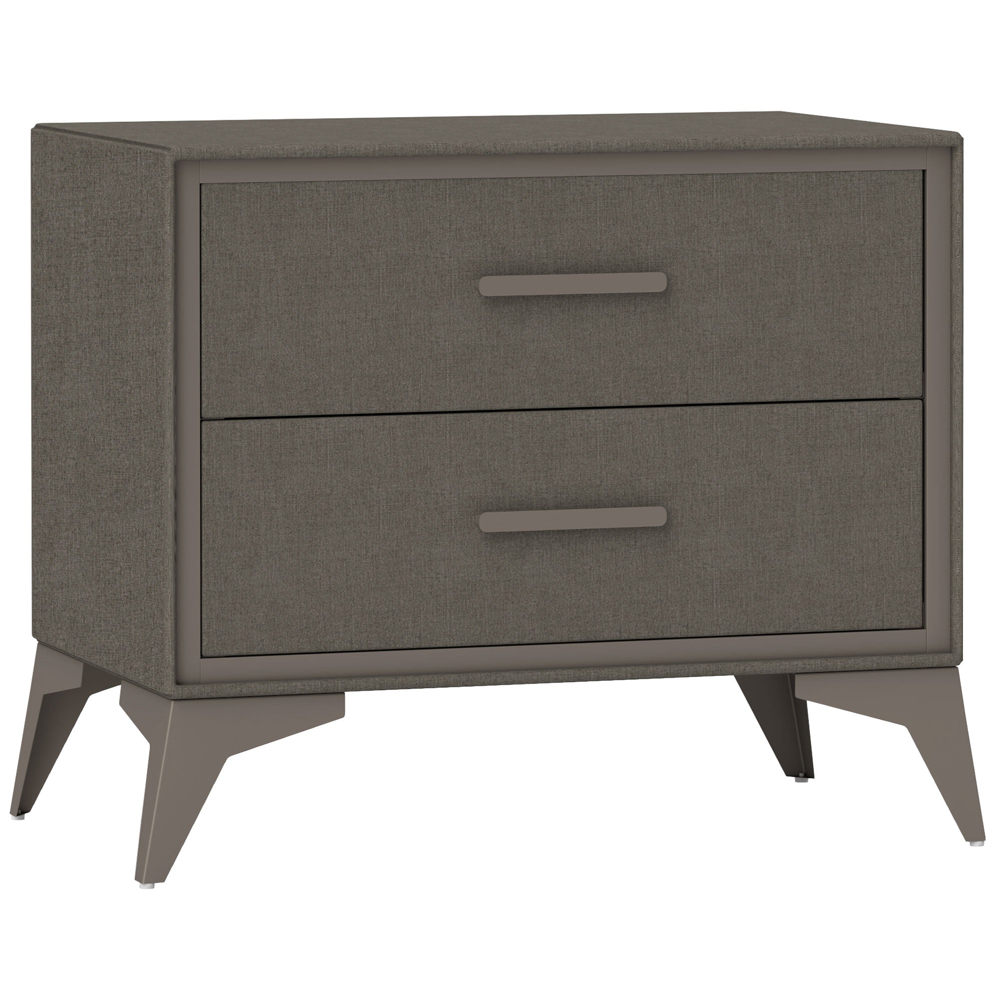 HOMCOM Velvet-Feel Chest of Two Drawers - Brown - North Peak Garden Furniture