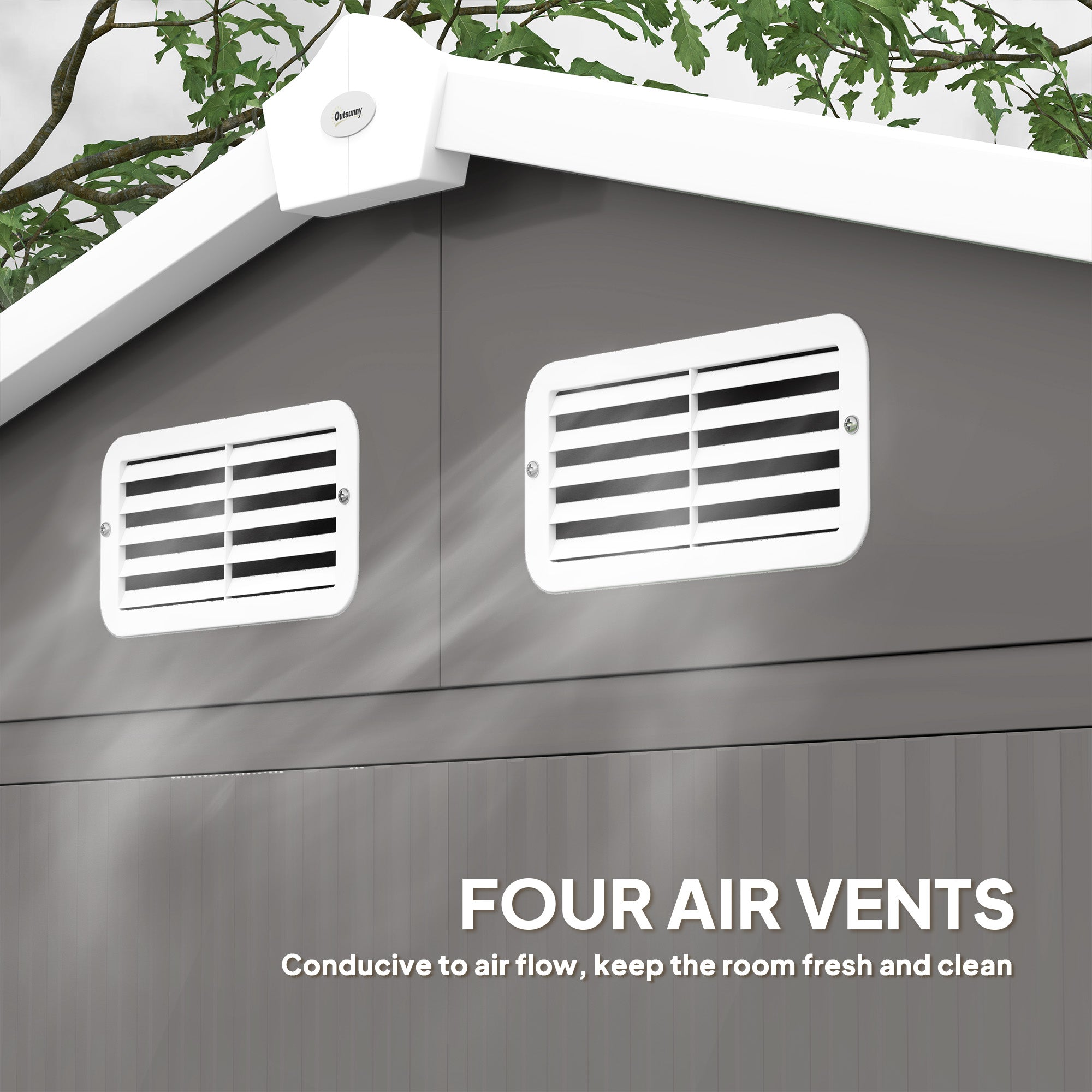 Outsunny 7 x 4ft Garden Shed, Easy to Assemble, Upgraded Galvanised Steel Frame with Foundation Kit, Double Doors with Lock, Outdoor Metal Shed with Vents and Gloves, Garden Storage Shed, Light Grey - North Peak Garden Furniture