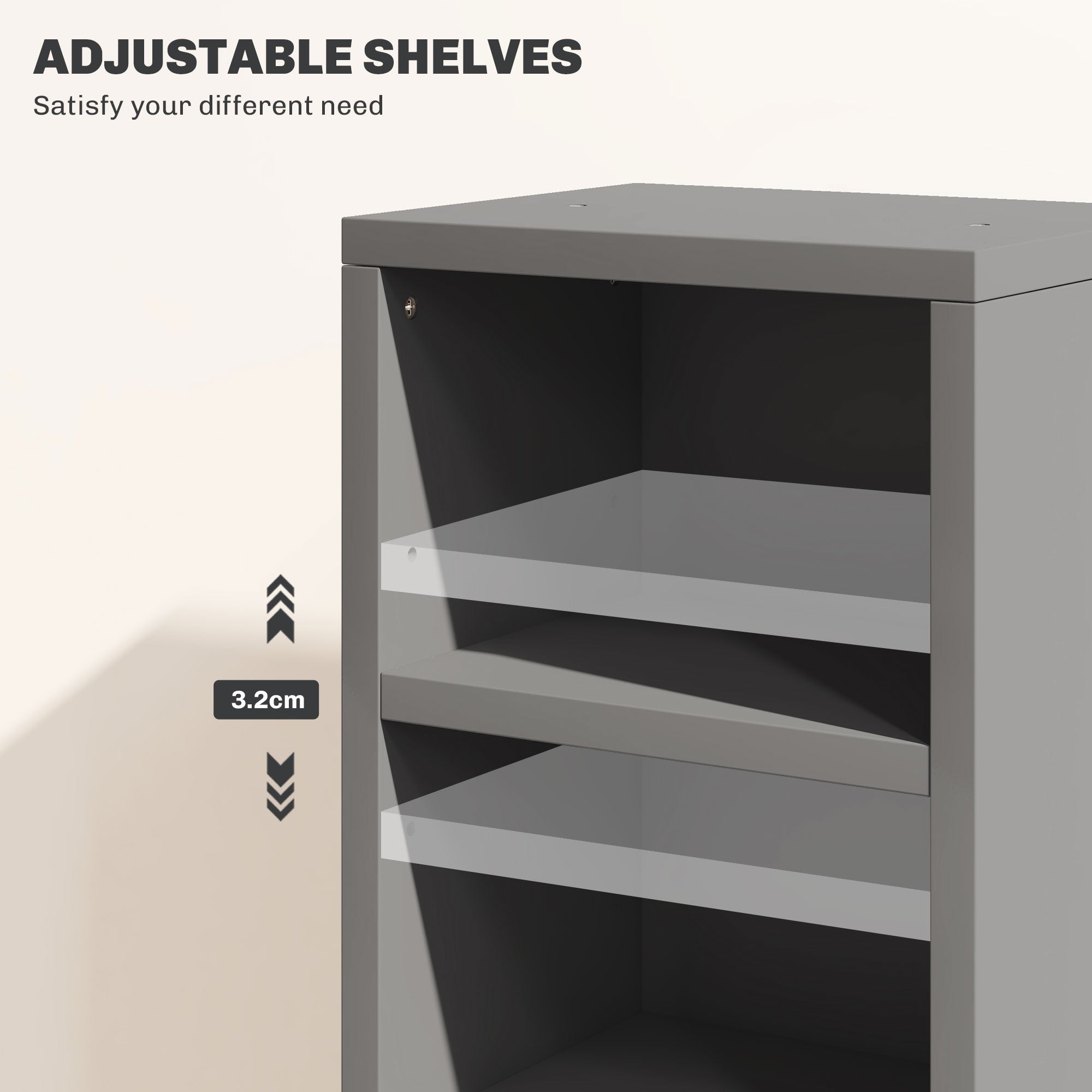 HOMCOM Set of Two 102 CD Storage Units - High Gloss Grey - North Peak Garden Furniture