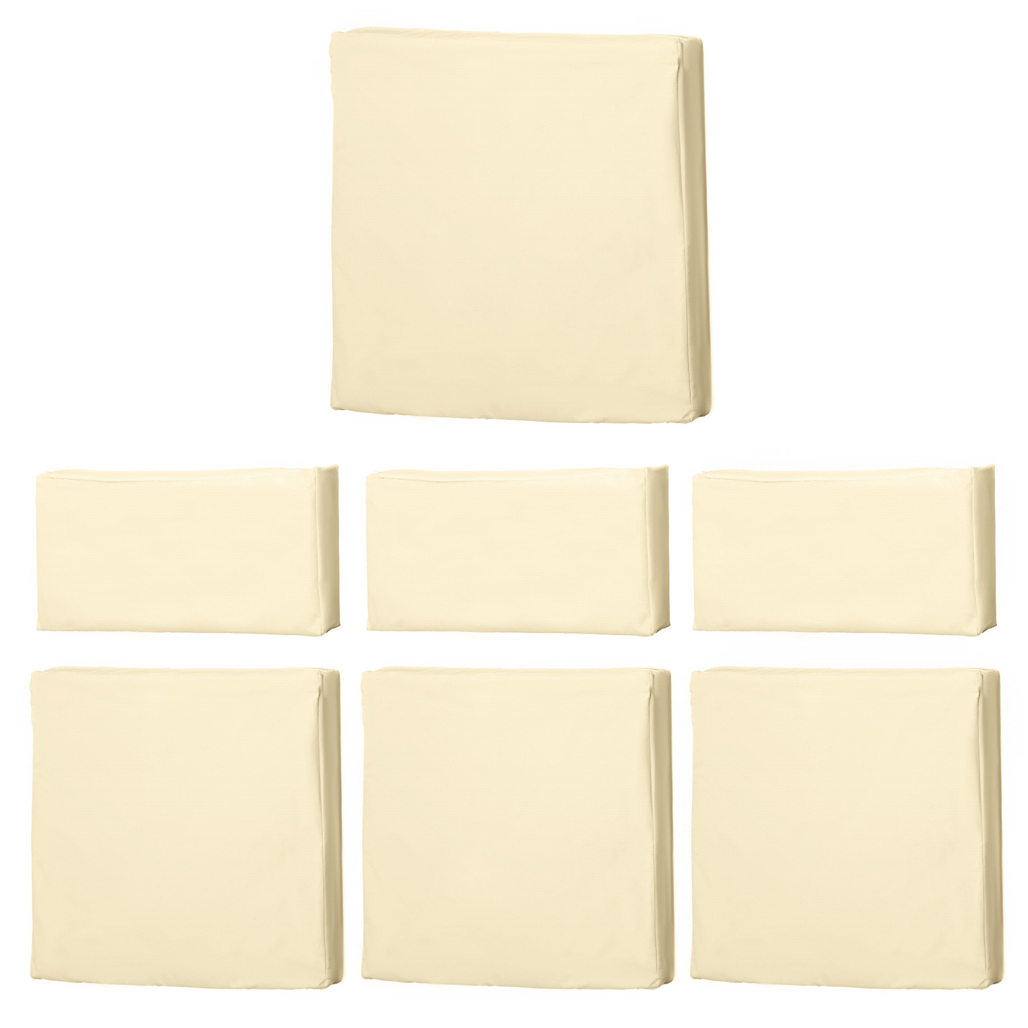 Outsunny Rattan Furniture Cushion Cover Replacement Set, 7 pcs-Cream