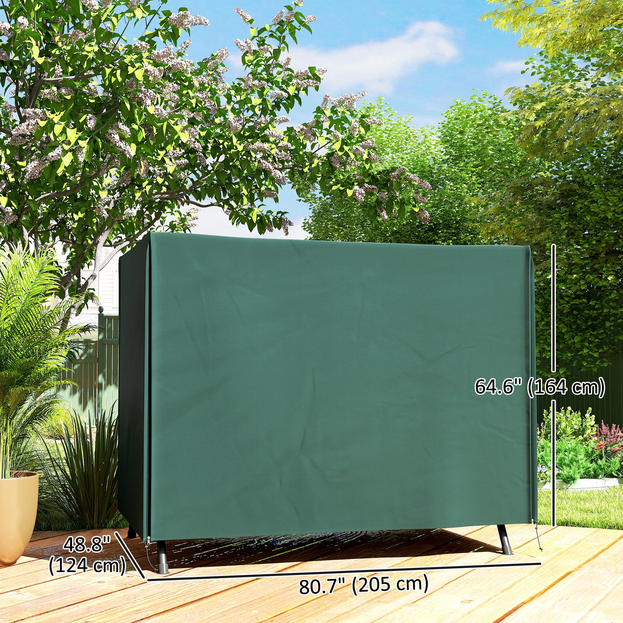 Outsunny 152 x 177cm Three-Seater Swing Chair Protective Cover Green