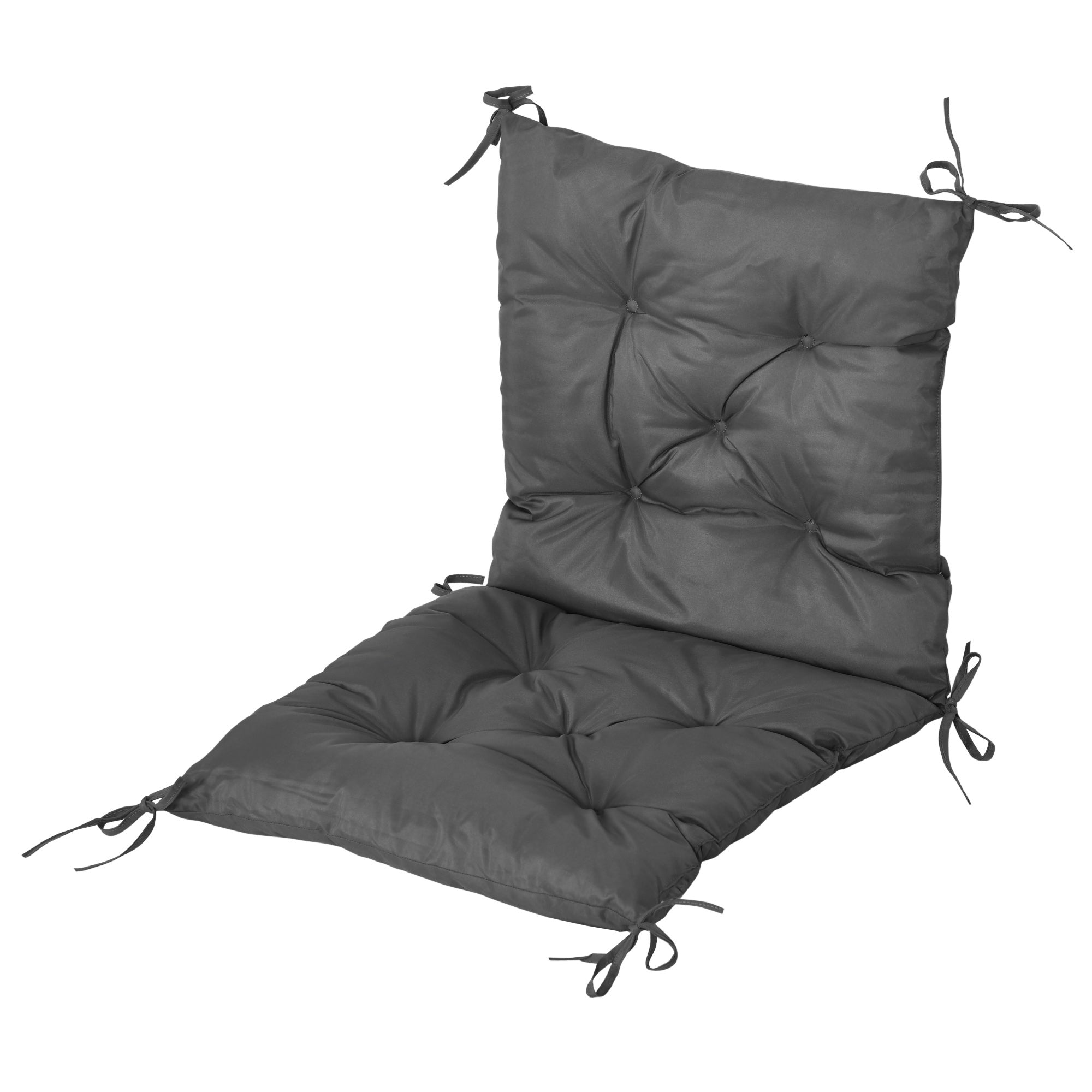 Outsunny Set of 2 Garden Chair Cushions 50W x 98L x 8D cm Comfortable Seat Pad with Backrest for Sunbeds, Rocking Chairs, Loungers for Outdoor & Indoor Use - North Peak Garden Furniture