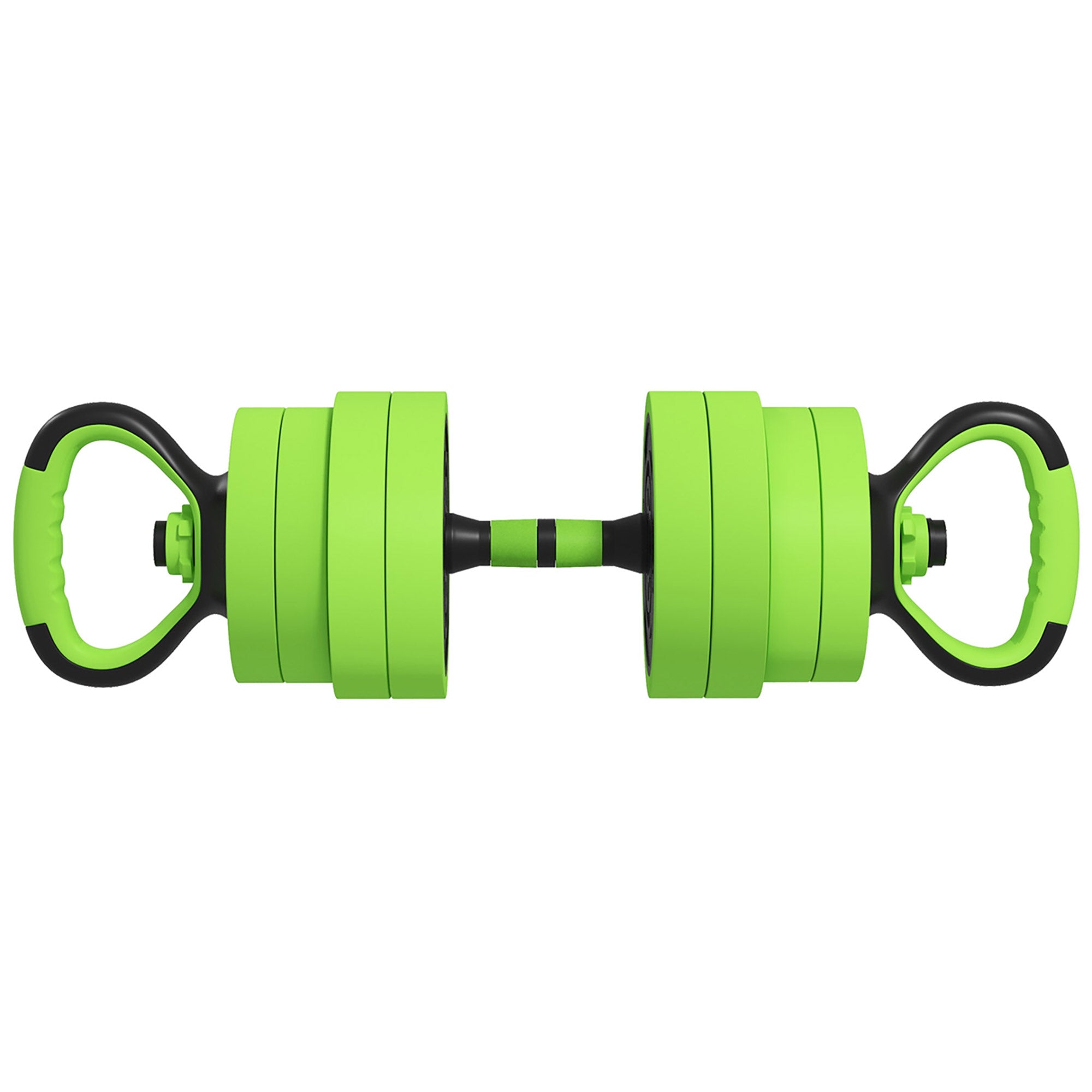SPORTNOW 40kg Four-In-One Adjustable Weight Dumbbells Set, Barbell, Kettlebell, Push Up Stand - Green