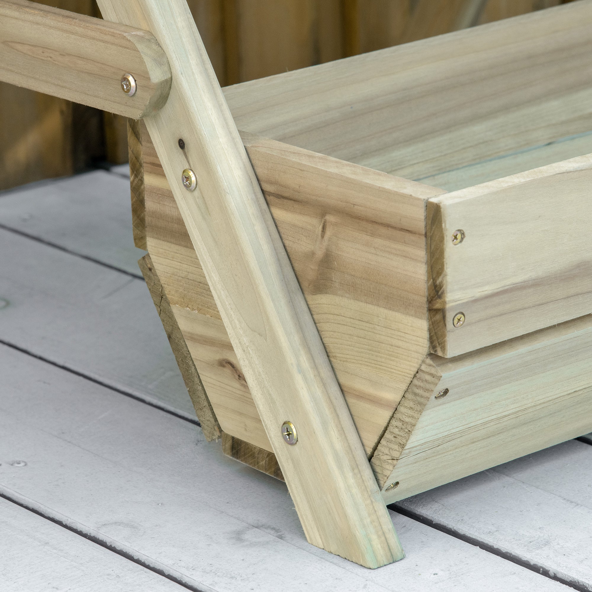 Outsunny 3 Tier Raised Garden Bed Wooden Elevated Planter Box Kit, 66L for Flower, Vegetable, Herb, 65x75x78cm, Green - North Peak Garden Furniture