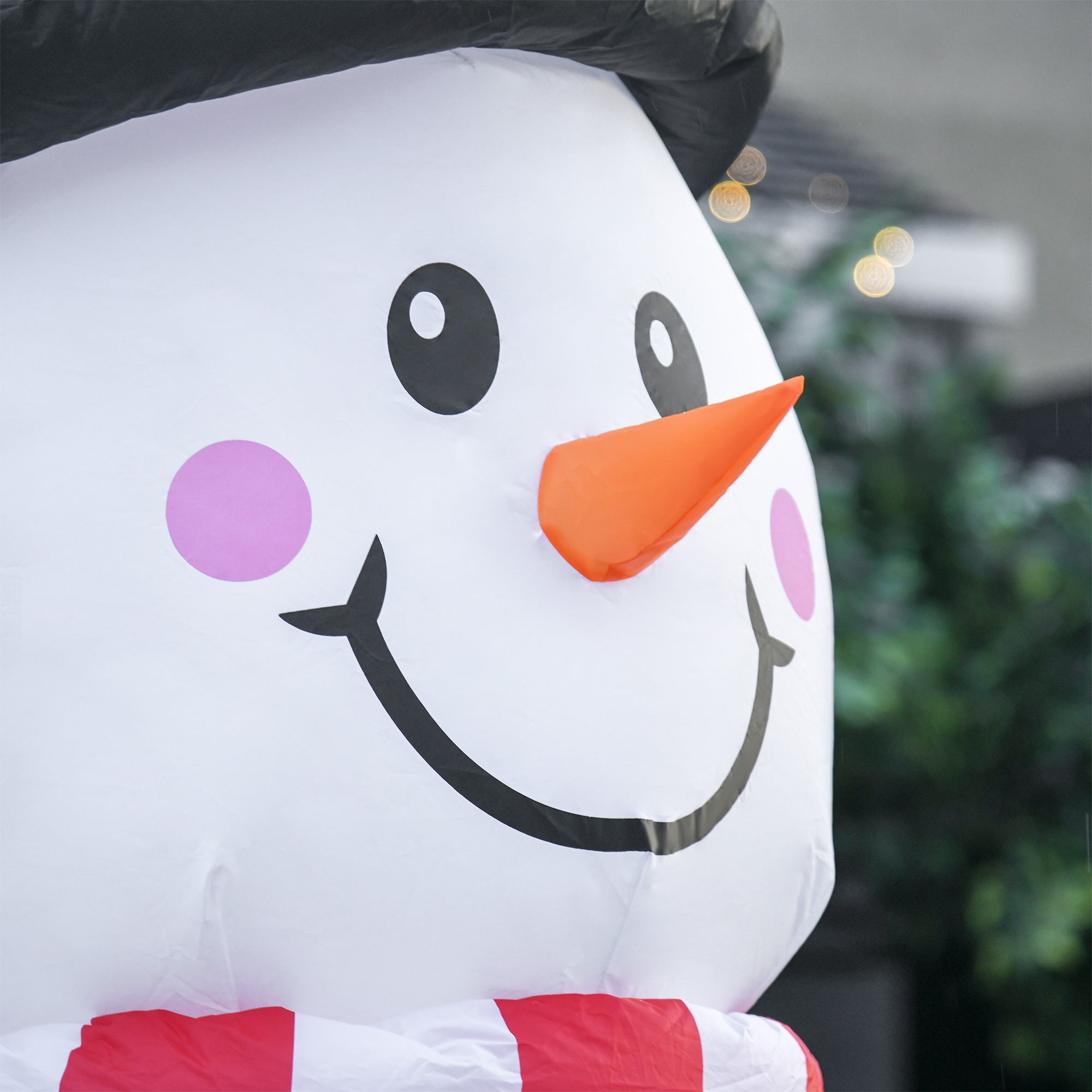 HOMCOM 8ft Tall Christmas Inflatable Snowman with Street Lamp, Lighted for Home Indoor Outdoor Garden Lawn Decoration Party Prop - North Peak Garden Furniture
