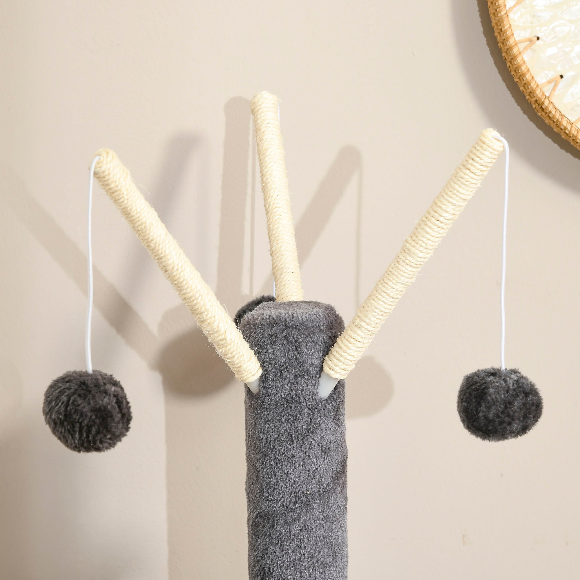 PawHut 121cm Cat Tree Tower for Indoor Cats Kitten Activity Centre Scratching Post with Bed Tunnel Perch Interactive Ball Toy Grey - North Peak Garden Furniture