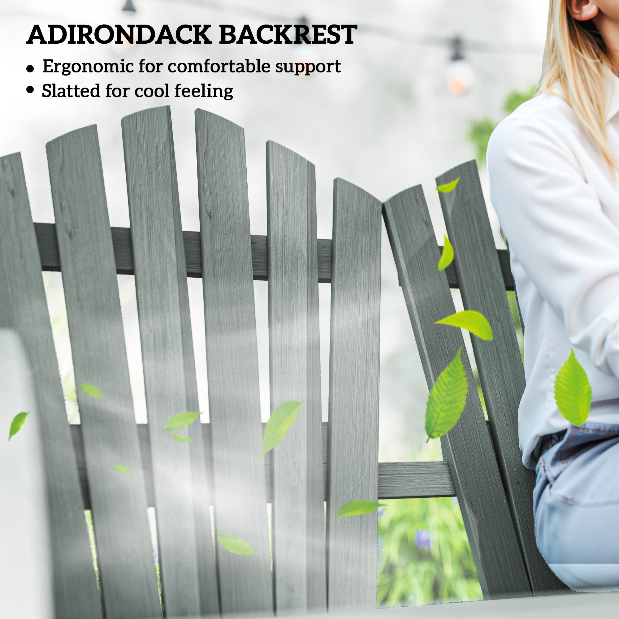 Outsunny Fir Wood Love Seats with Wheel-Shaped Armrests, Large Load-Bearing Chair, Grey - North Peak Garden Furniture