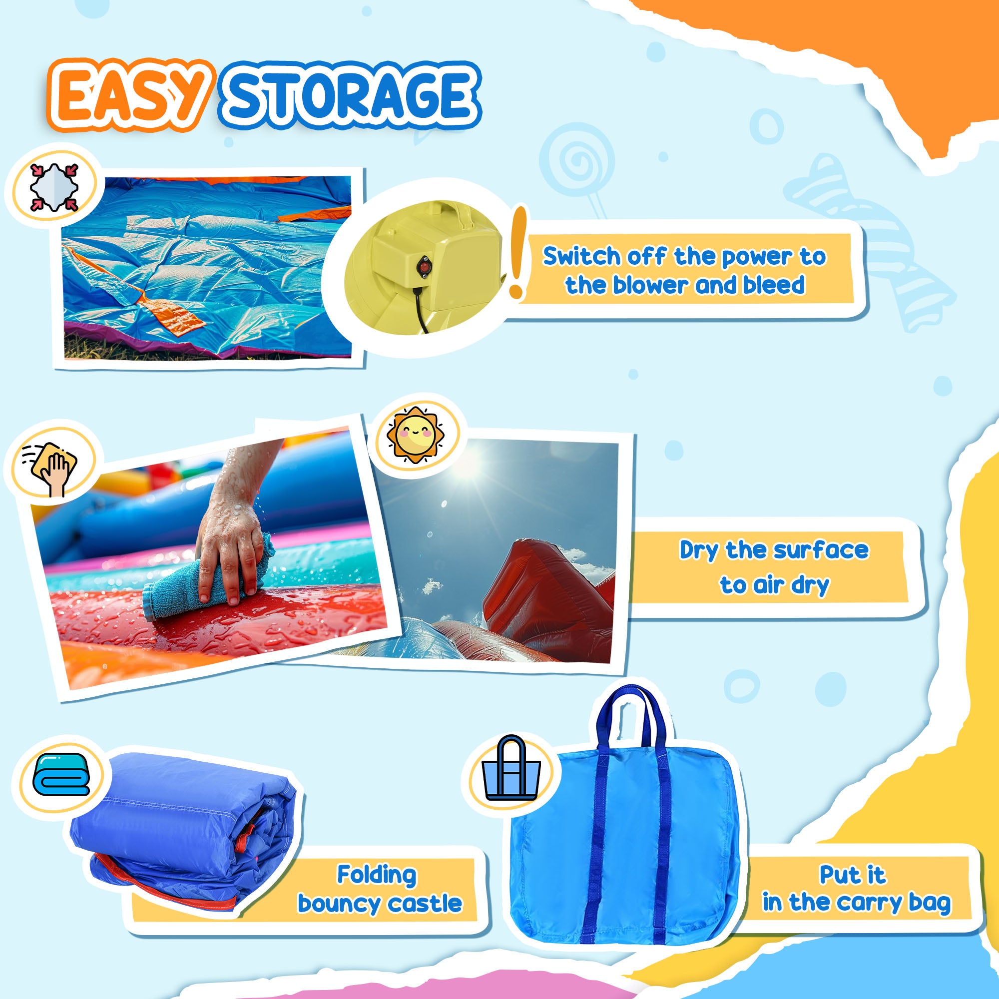 Outsunny Bouncy Castle Inflatable Basket Trampoline Slide Monster Design 180 x 250 x 175 (CM)