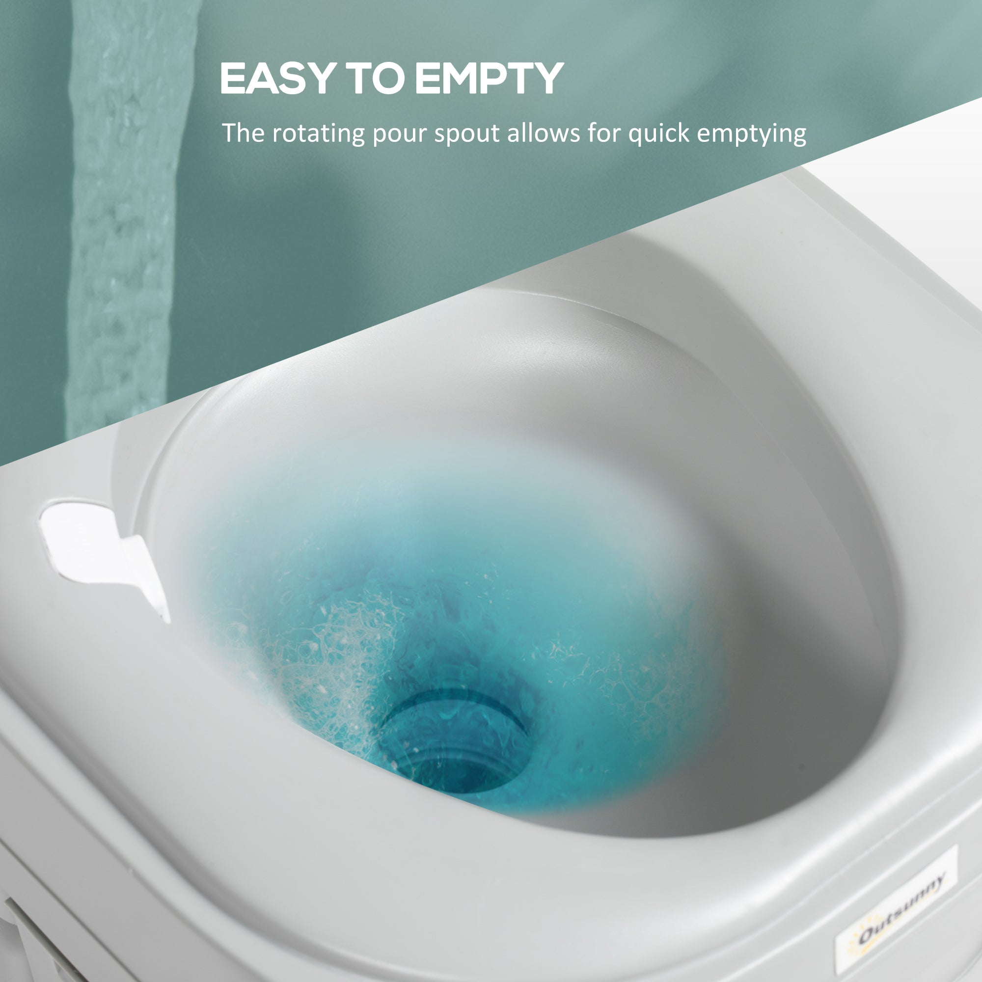 Outsunny Portable Toilet for Adults, 22L Camping Toilet with Seat, Lid and Anti-Leak Handle Pump, Outdoor Travel Toilet with Detachable Tanks for Camping, Boating, Hiking, Travel, RV, Grey - North Peak Garden Furniture