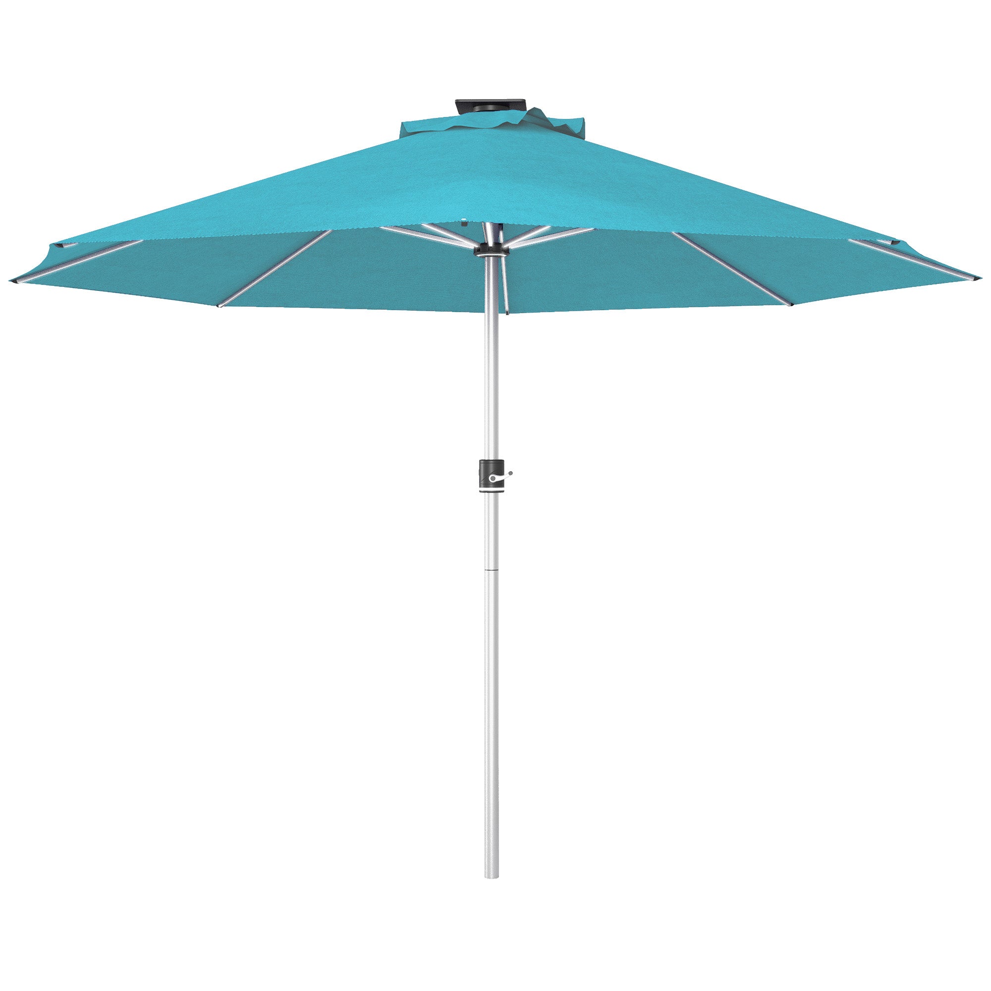 Outsunny 3m Parasol, with Solar-Powered LED Lights - Blue - North Peak Garden Furniture
