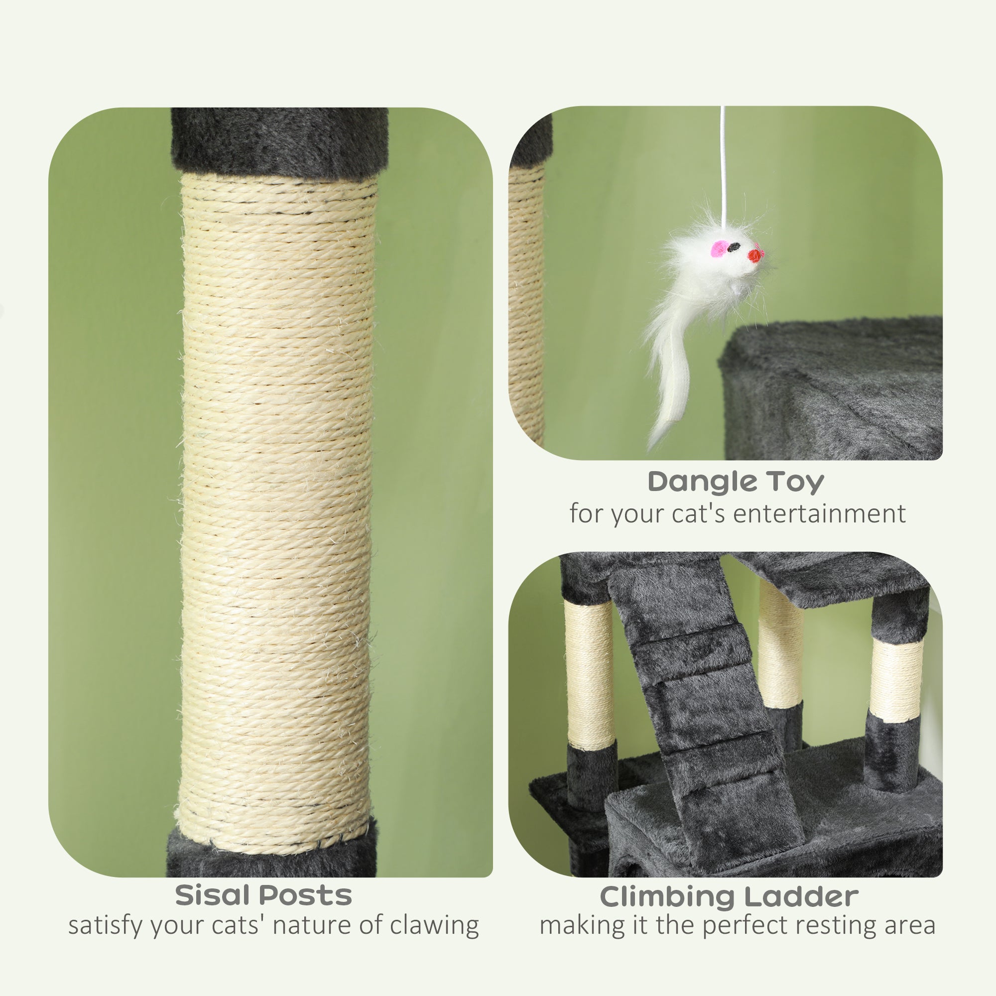 PawHut Cat Tree Scratching House, Activity Play Centre - North Peak Garden Furniture