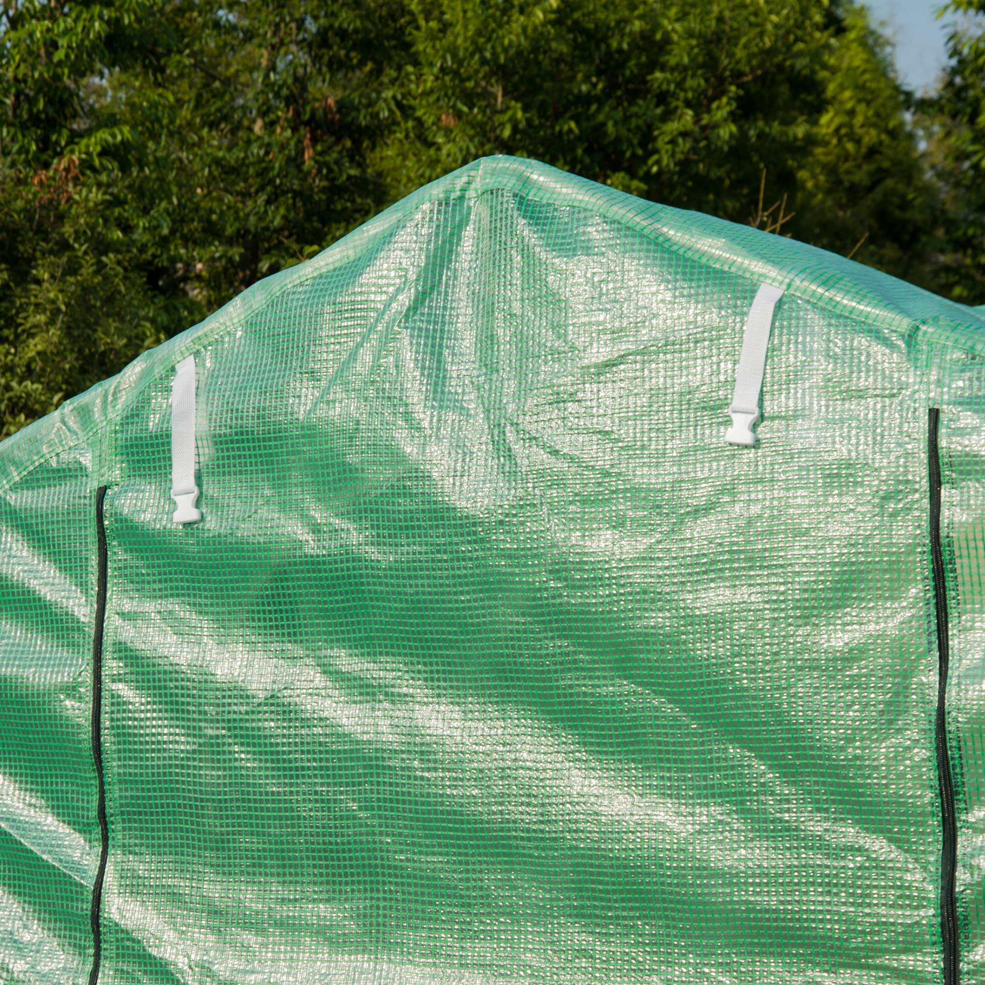 Outsunny Polytunnel Greenhouse with Windows and Door, Walk in Greenhouse for Garden, Backyard (4 x 2 M) - North Peak Garden Furniture