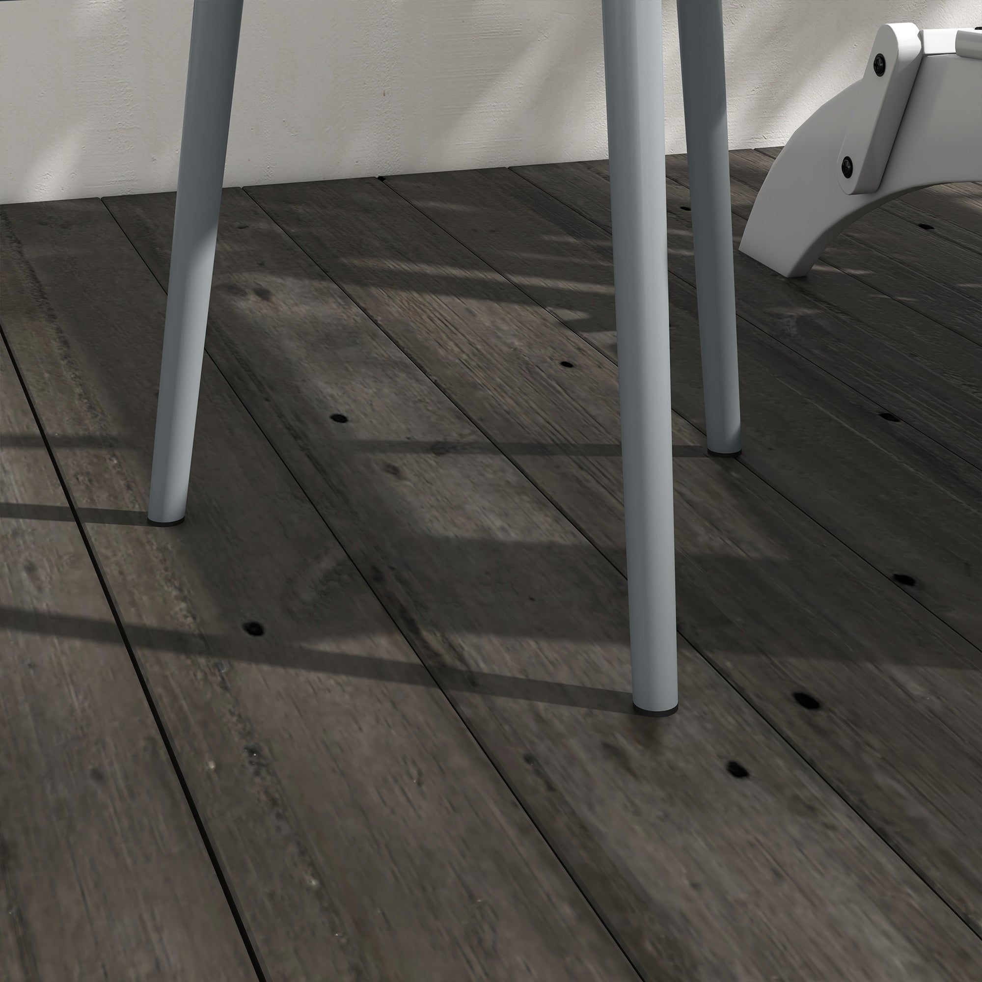 Outsunny Round Garden Coffee Table, Outdoor Side Table with Rounded Steel Edge, Ø40 x 50H cm, Grey