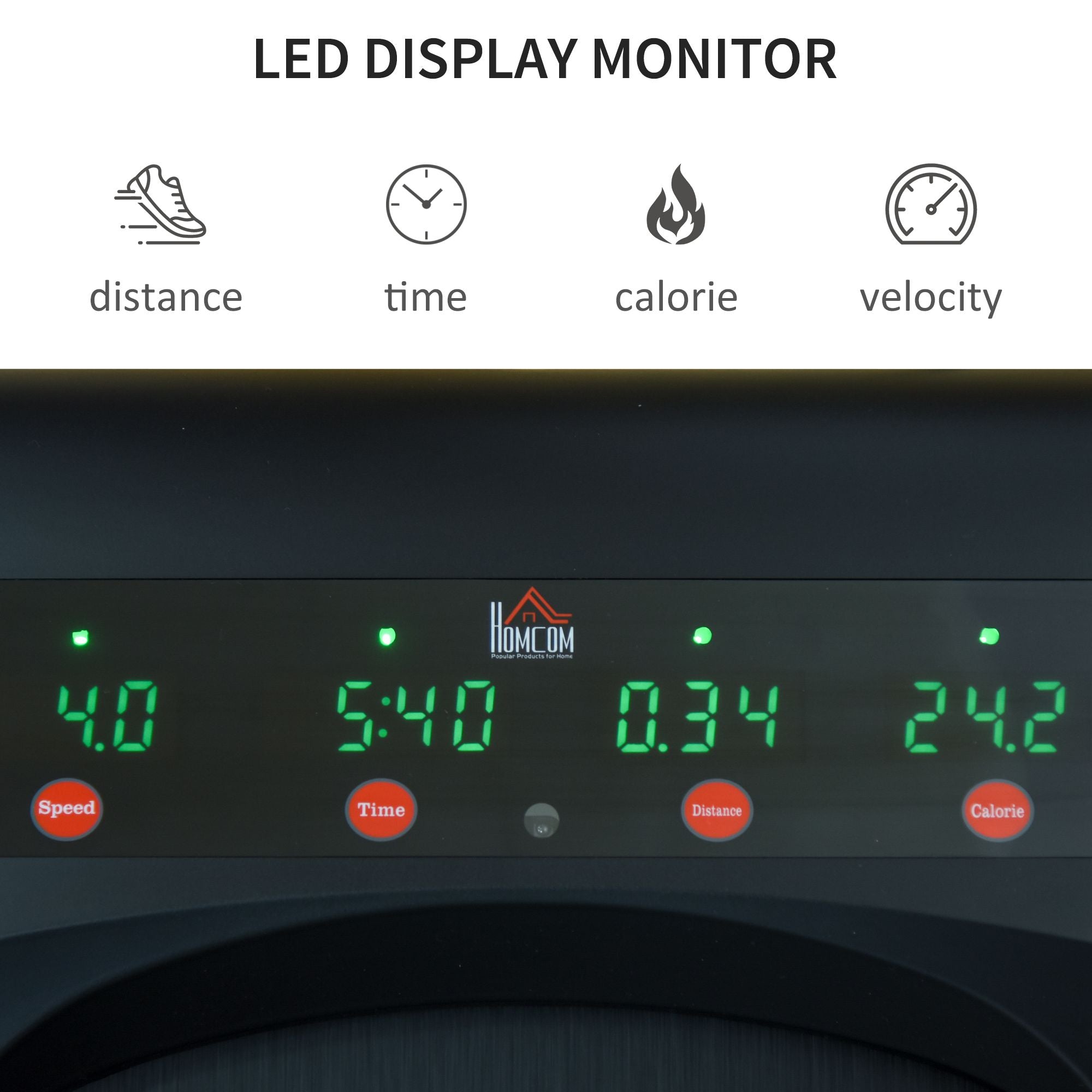 HOMCOM Foldable Walking Machine Treadmill 1-6km/h with LED Display & Remote Control Exercise Fitness for Home Office - North Peak Garden Furniture