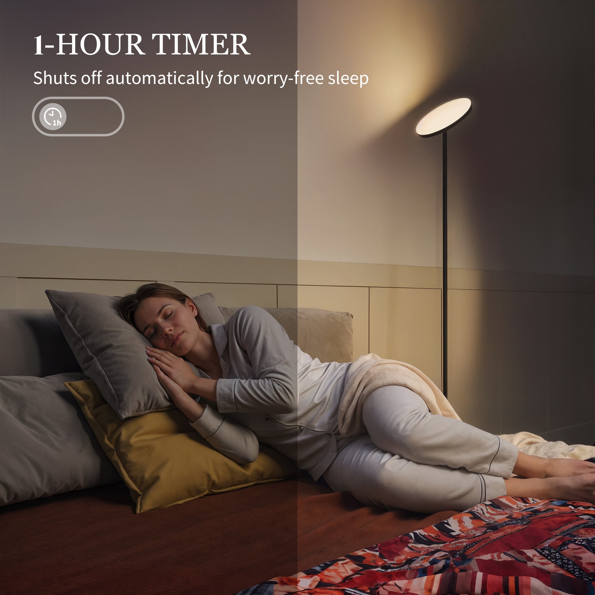 HOMCOM RGB Uplighter Floor Lamp, Tall Dimmable Standing Lamp with Remote & Touch Control, 350° Rotatable Head for Living Room Bedroom, 2700K-6000K Colour Temperatures, Black