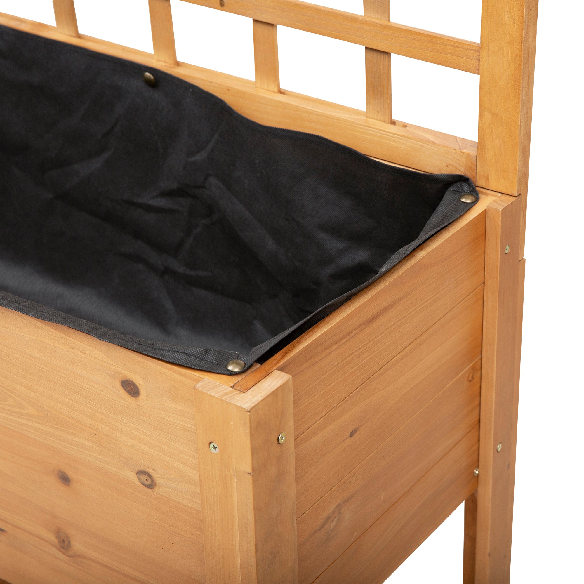 Outsunny Wooden Planter Raised Elevated Garden Bed with 2 Shelves for Vegetables Flowers - North Peak Garden Furniture