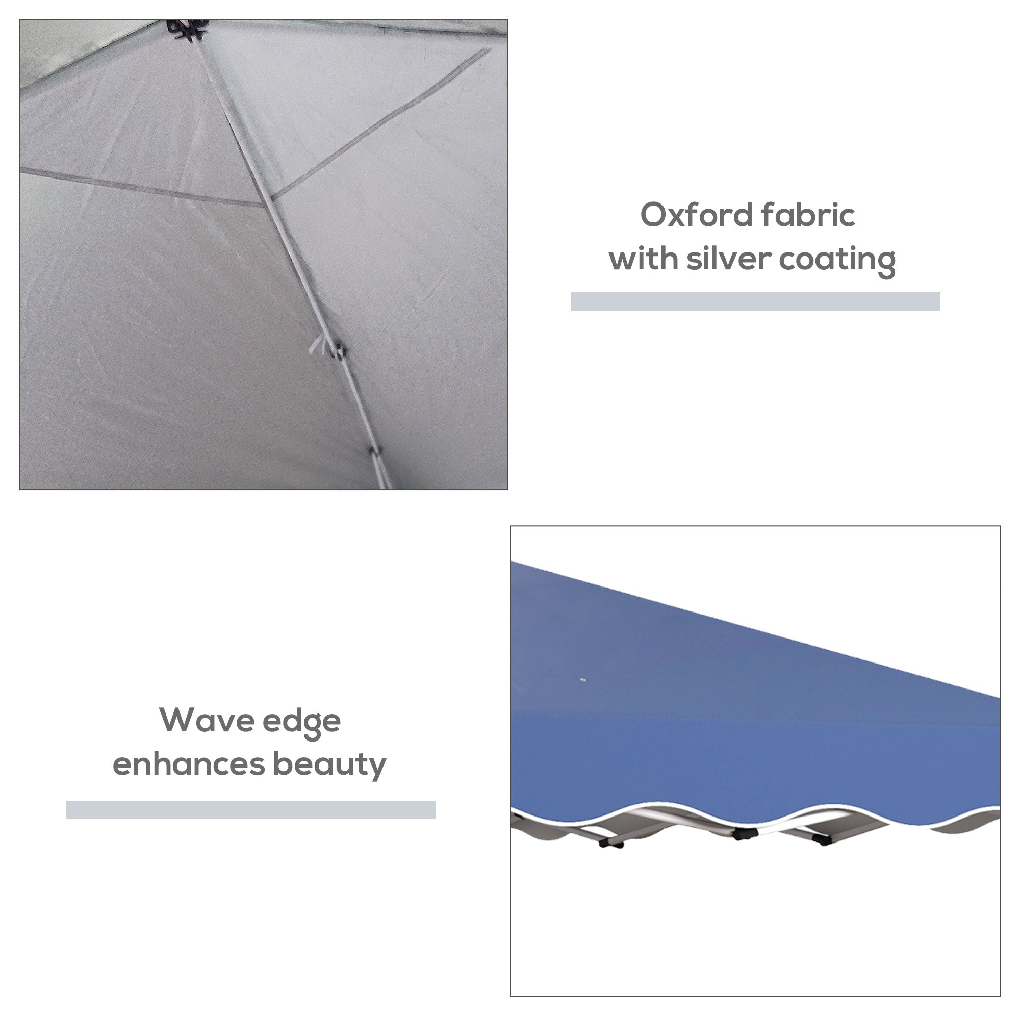 Outsunny 3 x 3cm Adjustable Height Pop-Up Gazebo, with Bag - Blue - North Peak Garden Furniture