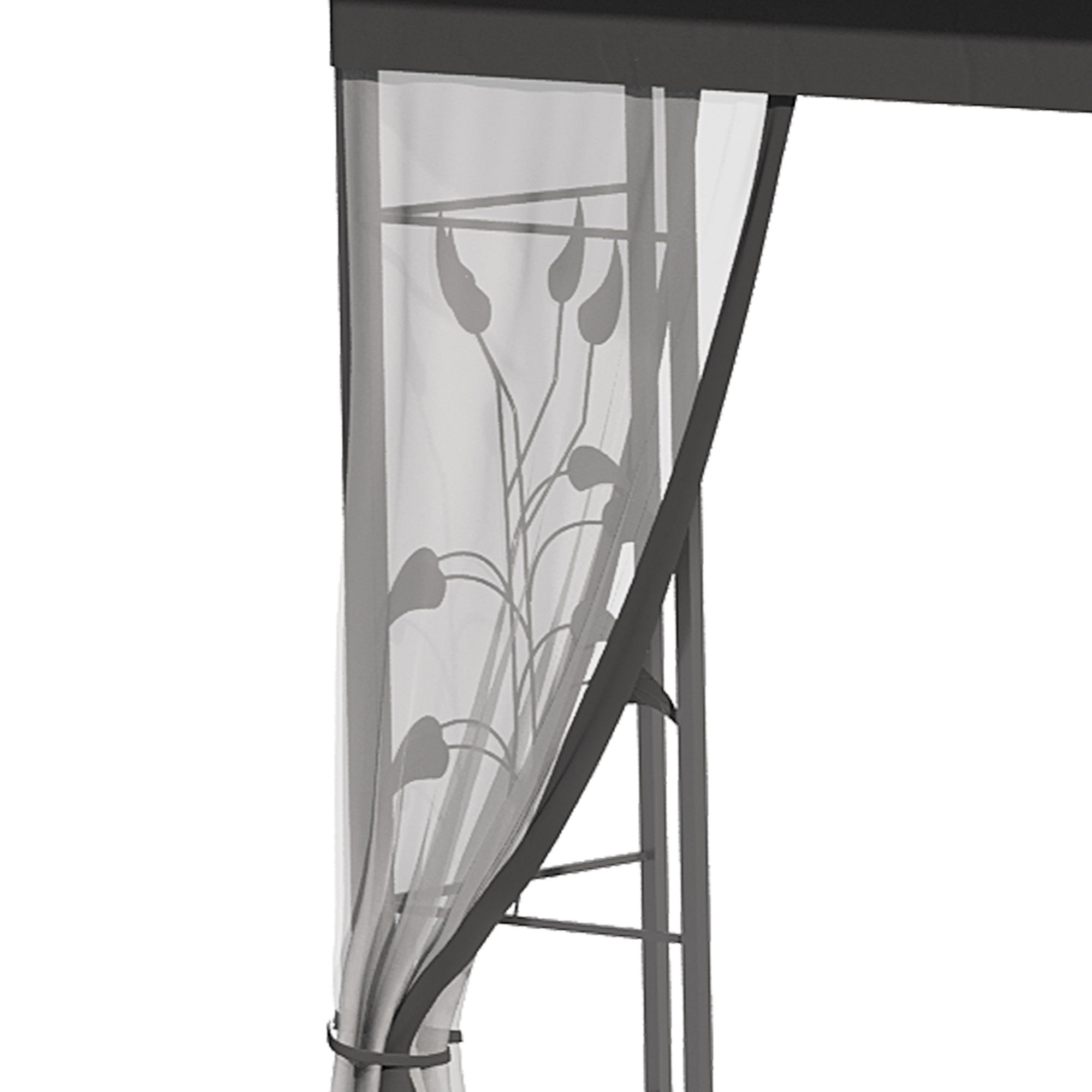 Outsunny 3 x 3(m) Steel Frame Double Roof Garden Gazebo - Grey - North Peak Garden Furniture