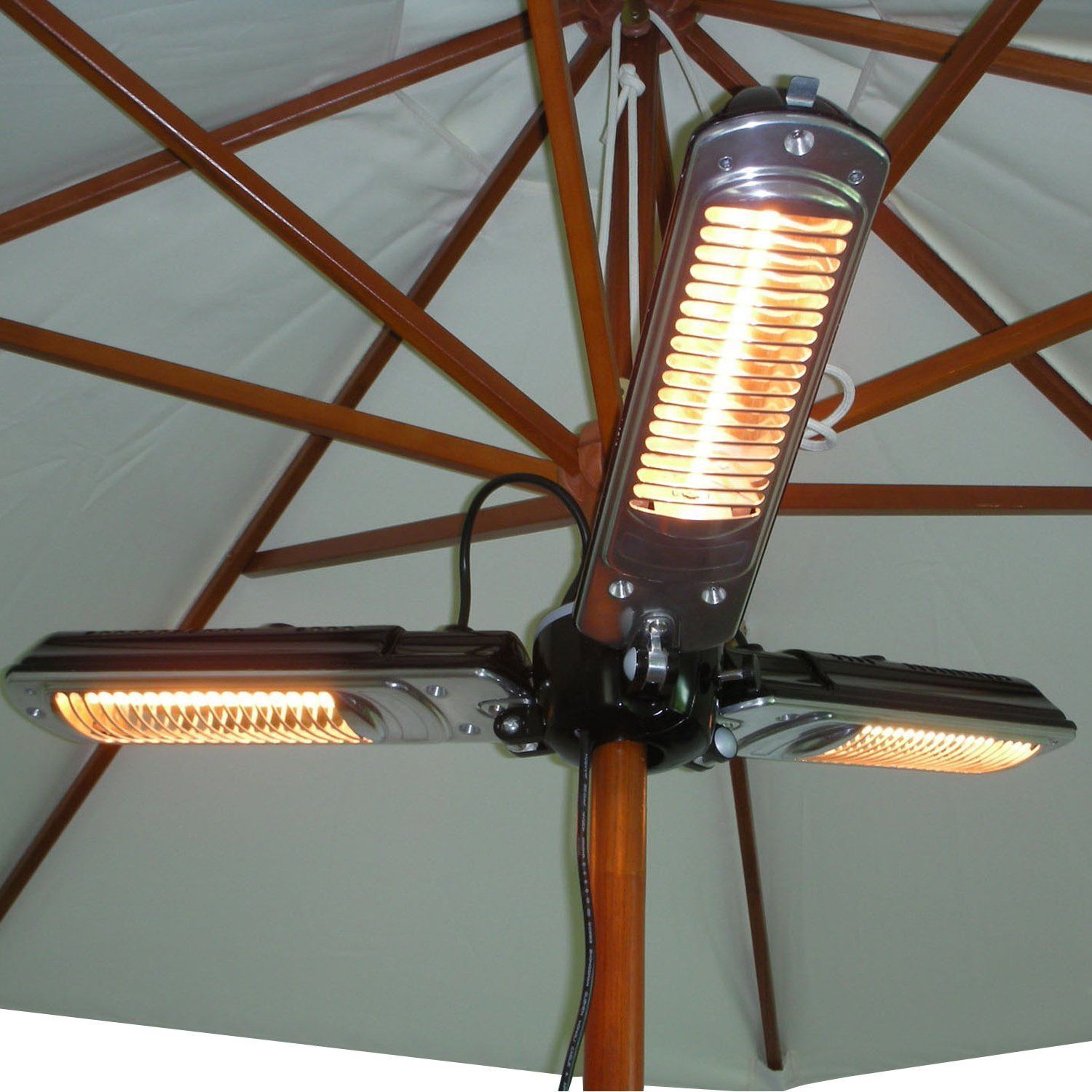 Outsunny Electric Umbrella Parasol Mounted Infrared Heater 2000W Patio Gazebo Outdoor Use - North Peak Garden Furniture