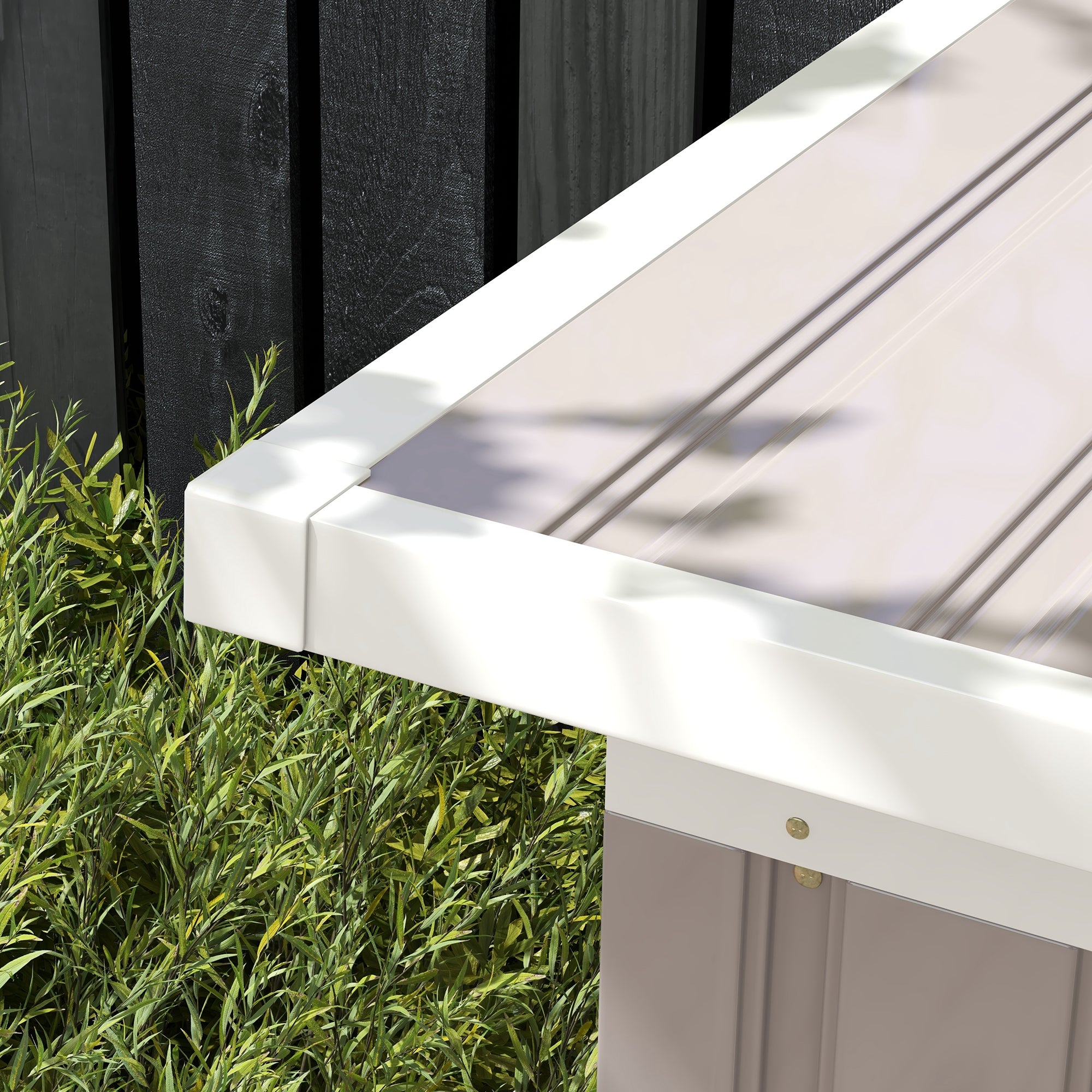 Outsunny Corrugated Garden Metal Storage Shed Outdoor Equipment Tool Box with Kit Ventilation Doors 9x 4FT Light Grey - North Peak Garden Furniture