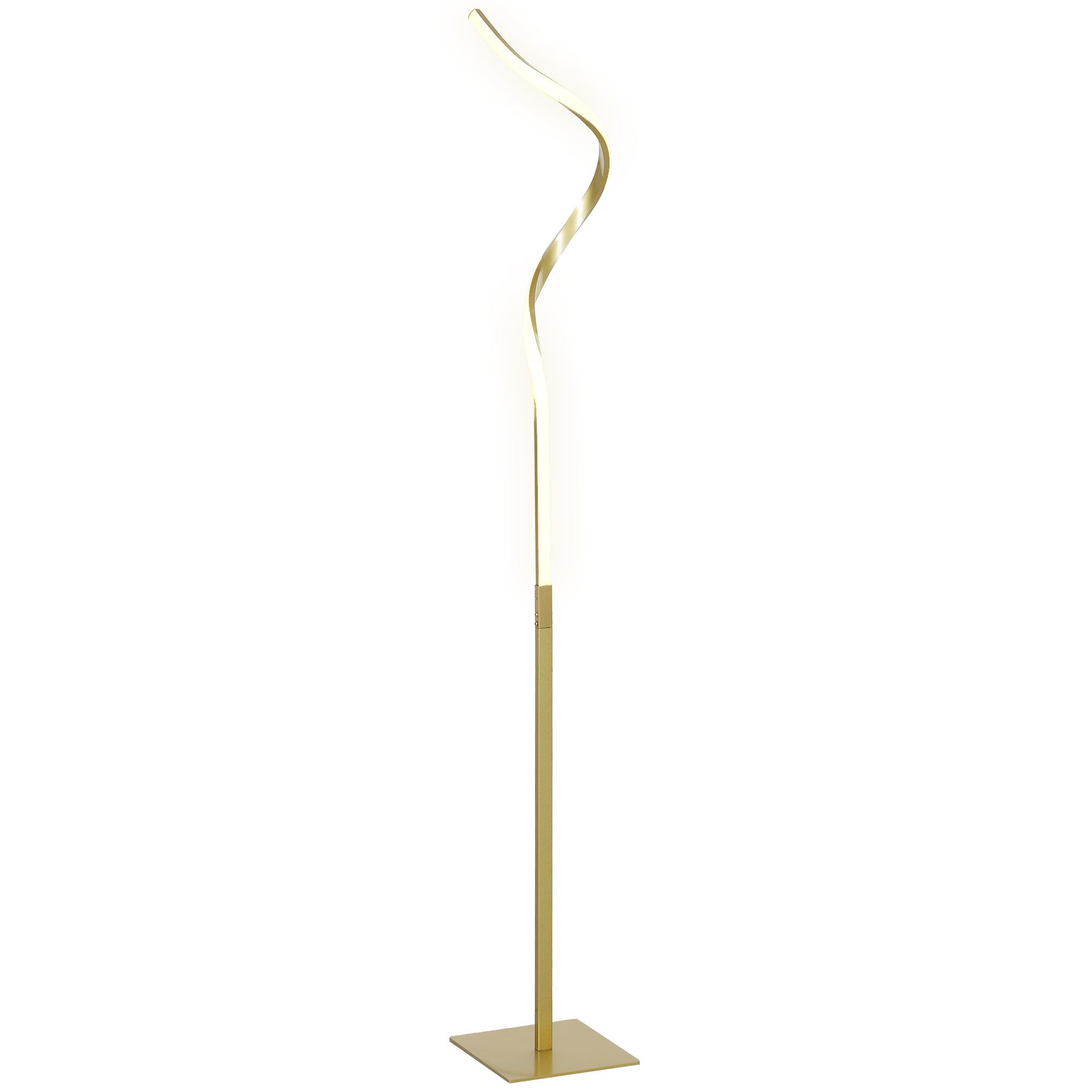 HOMCOM LED Floor Lamp with 3 Adjustable Brightness, Modern Standing Lamp with Foot Switch for Bedroom, Living Room, Gold Tone - North Peak Garden Furniture