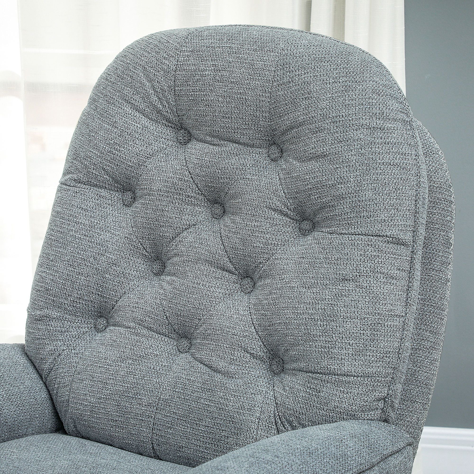 HOMCOM Relaxed Swivel Armchair - Grey - North Peak Garden Furniture