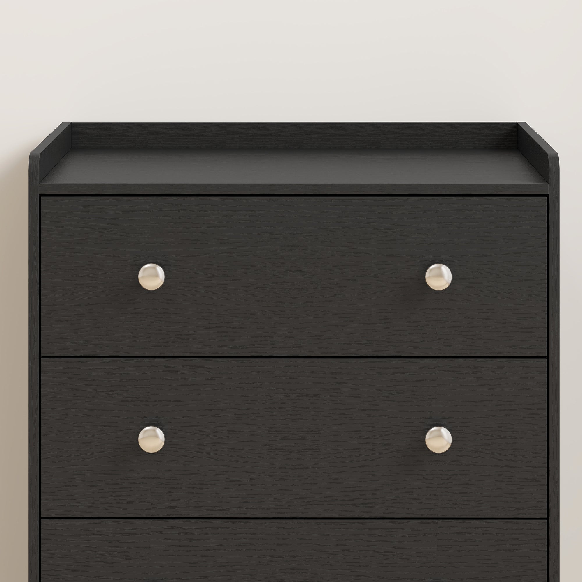 HOMCOM 4 Drawer Chest of Drawers, Modern Dresser for Bedroom, Storage Cabinet for Living Room Entryway, Black Wood Effect