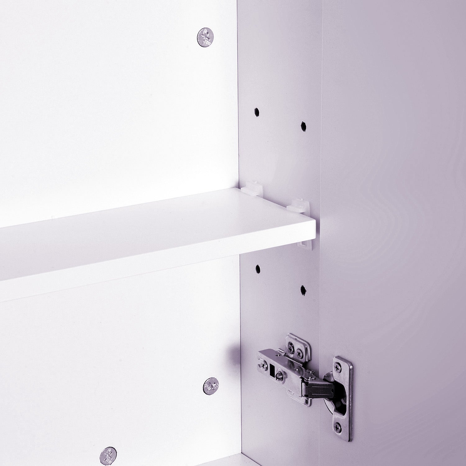 HOMCOM Mirror Cabinet, Wall Mount Bathroom Storage Cabinet with Adjustable Shelf, Double Door Cupboard, 70 x 15 x 60 cm, White - North Peak Garden Furniture