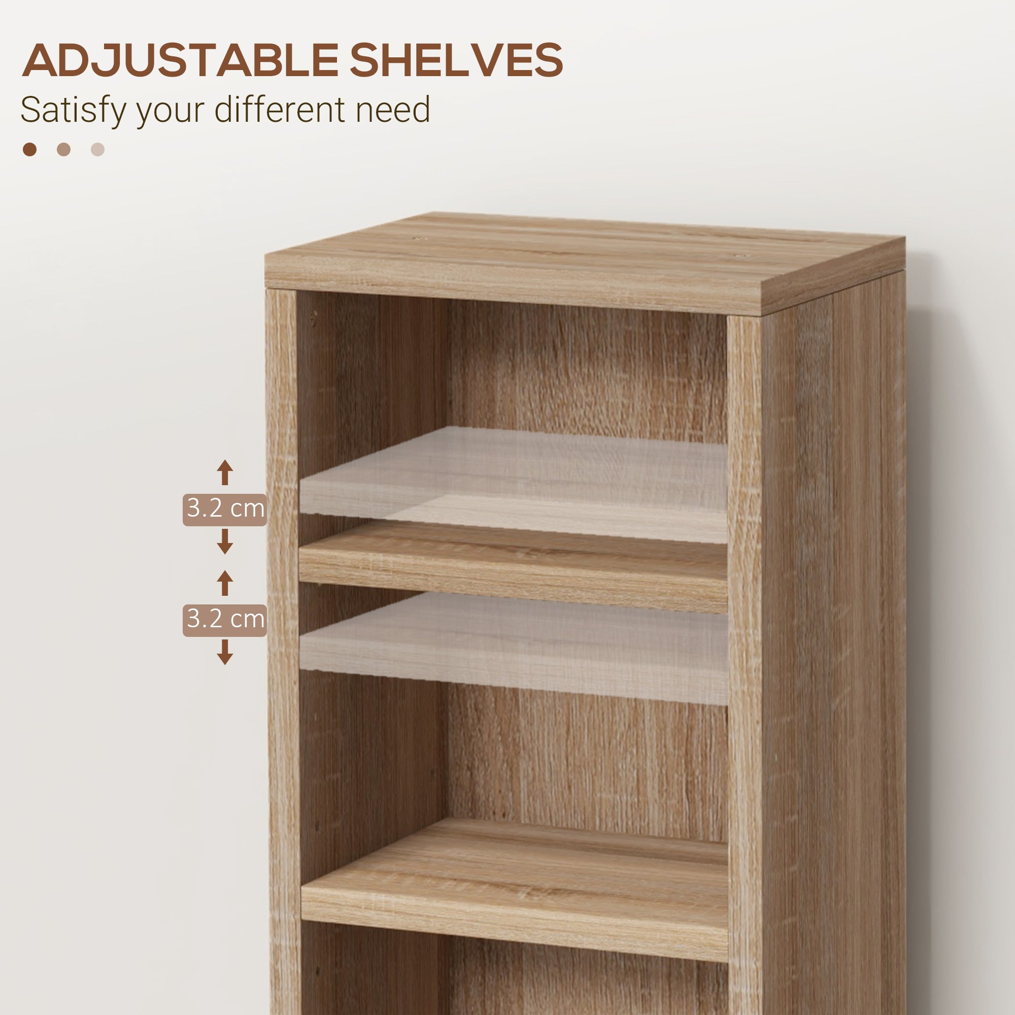 HOMCOM Set of Two 102 CD Storage Units - Wood-Effect - North Peak Garden Furniture