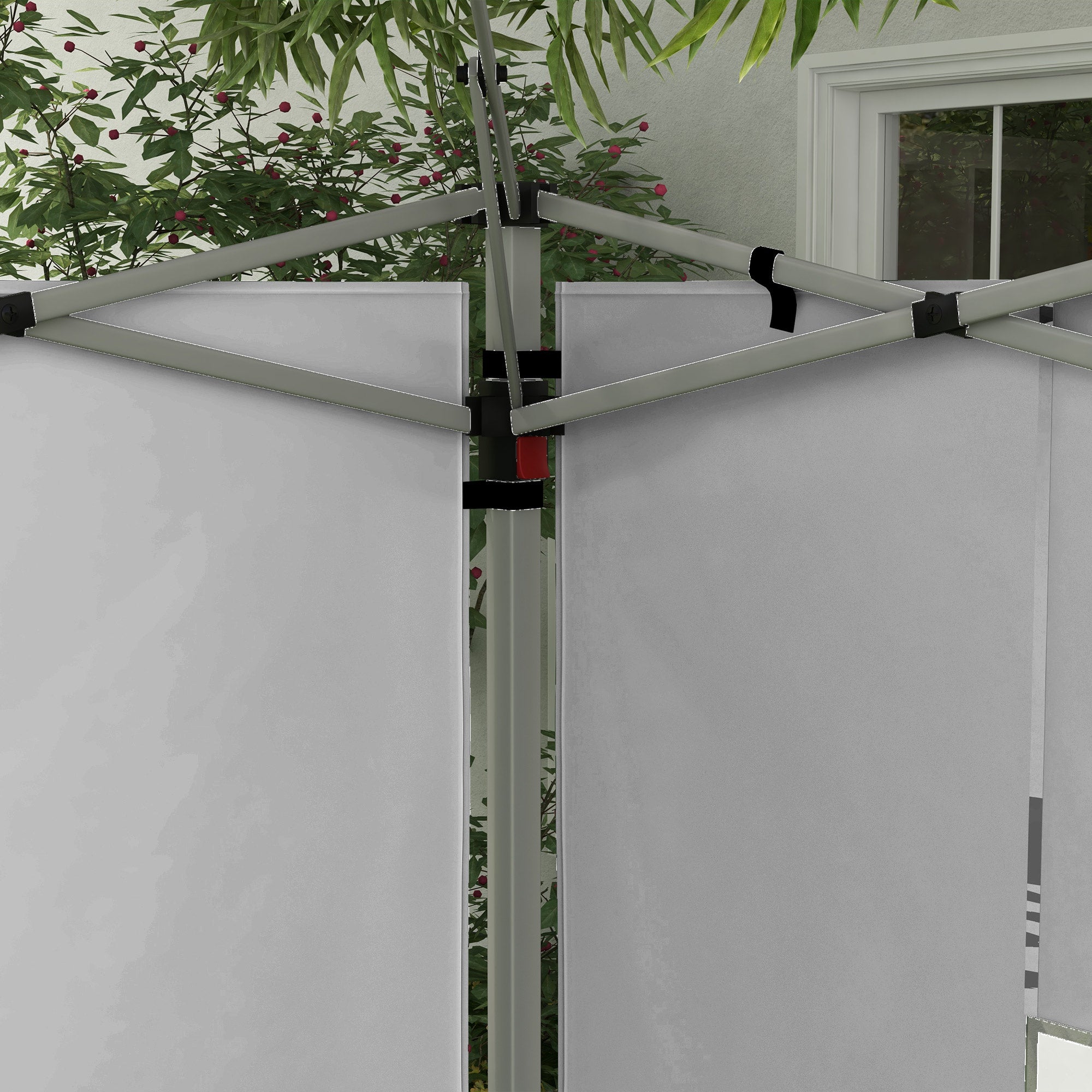 Outsunny Gazebo Side Panels, Sides Replacement with Window for 3x3(m) or 3x4m Pop Up Gazebo, 2 Pack, Grey - North Peak Garden Furniture