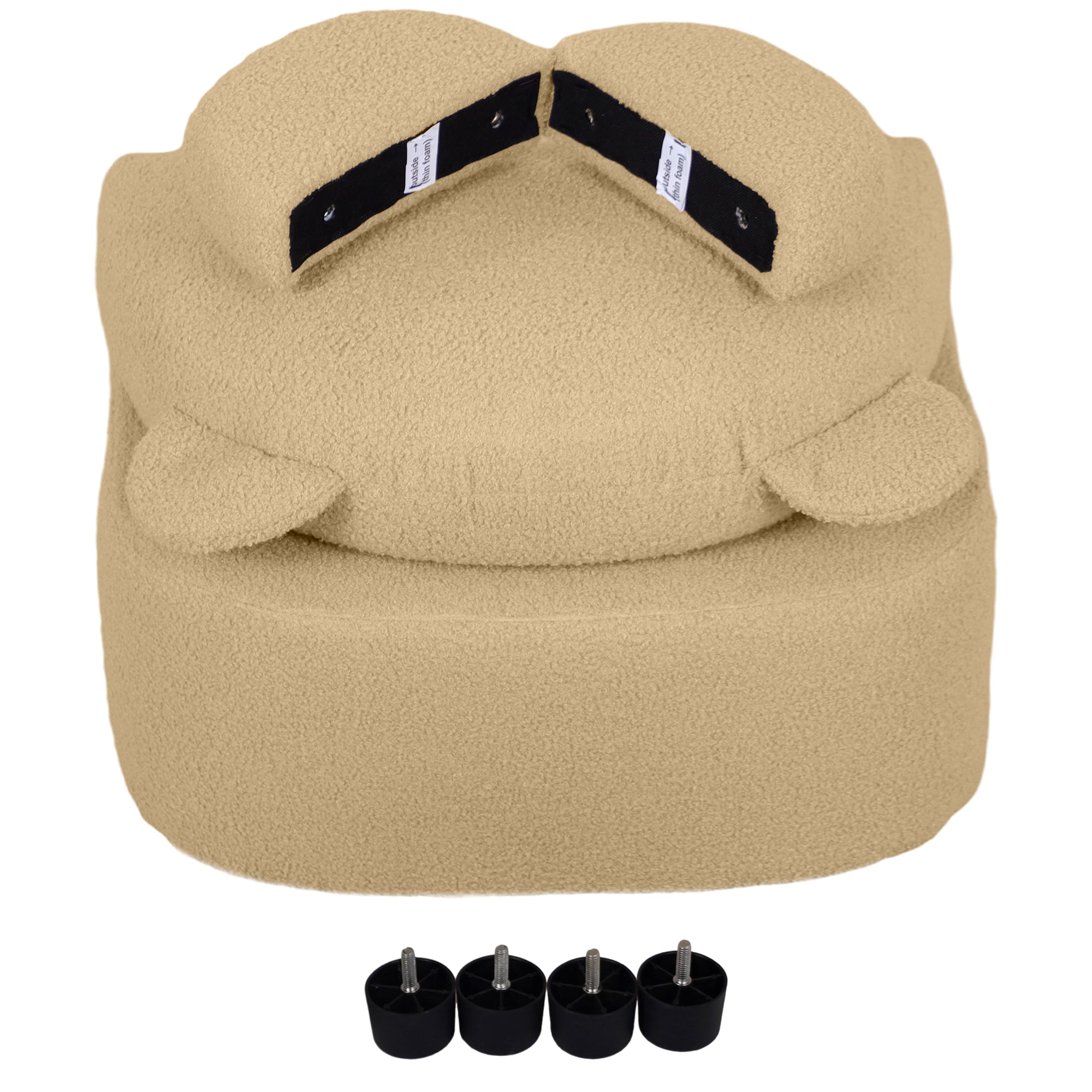 AIYAPLAY Kids Armchair, Bear Shaped Toddler Chair for Bedroom Playroom Living Room, Aged 18 Months to 3 Years - Khaki - North Peak Garden Furniture
