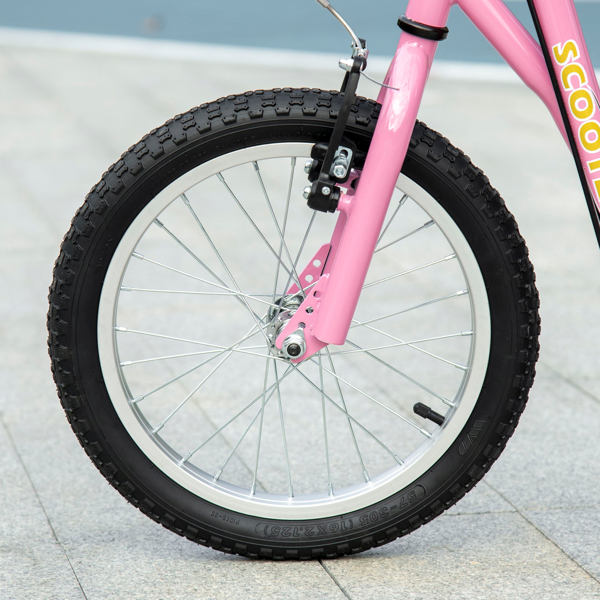 HOMCOM Teen Stunt Scooter Push Kick Scooters for Kids with Rubber Wheels Adjustable Handlebar Front Rear Dual Brakes Kickstand, for 5+ Years, Pink - North Peak Garden Furniture
