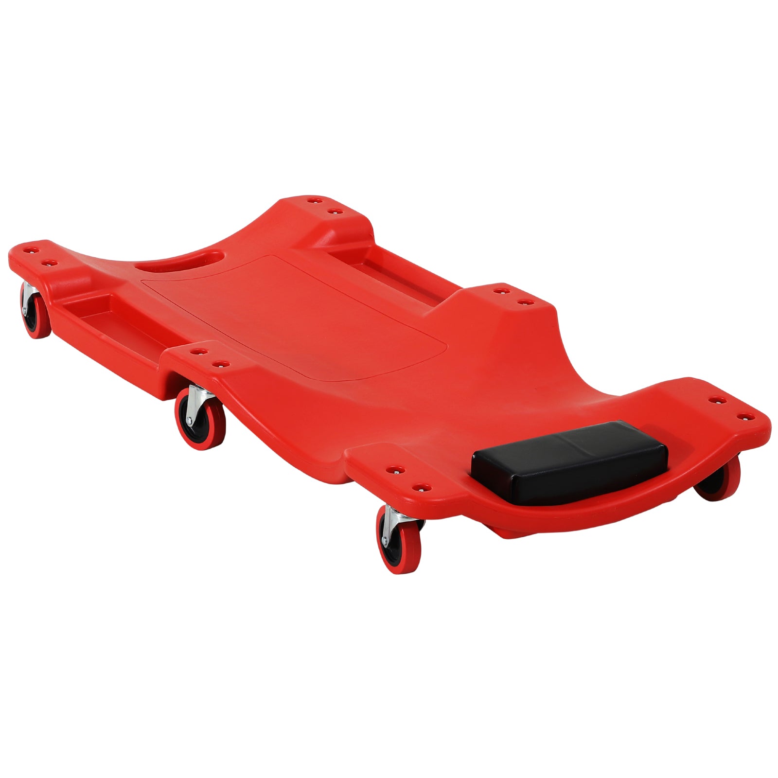DURHAND Mechanic Vehicle Creeper Under Car Repair Padded Headrest Rolling Moulded Workshop Garage Assistance w/Tool Tray - North Peak Garden Furniture
