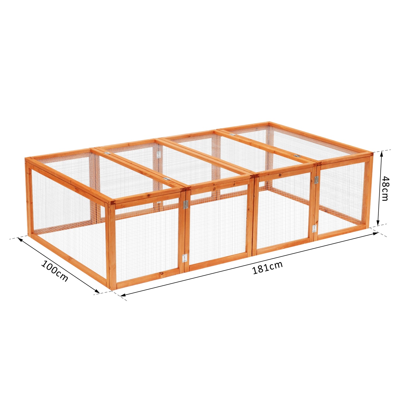 Pawhut Guinea Pigs Hutches W/ Mesh Wire, 181Lx100Wx 48H cm-Wood