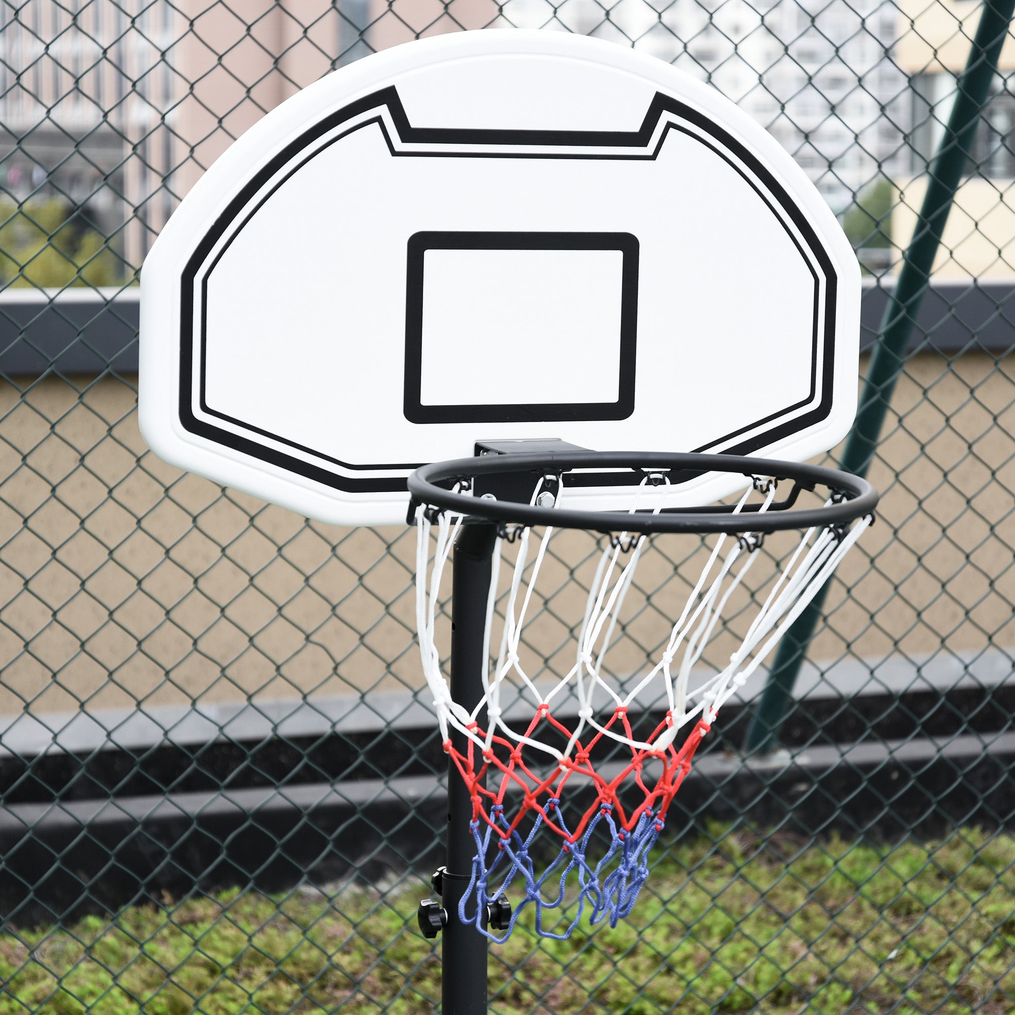 HOMCOM Portable Basketball Stand 94-123cm Basket Height Adjustable Hoop For Adults Suitable for Pool Side - North Peak Garden Furniture