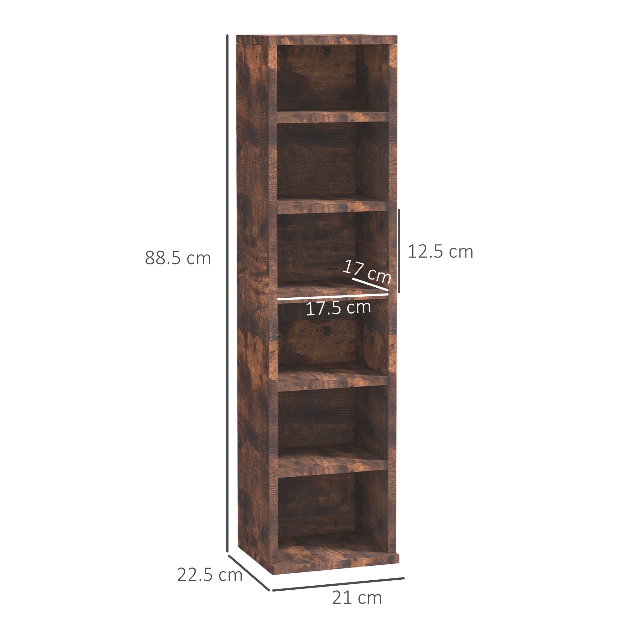 HOMCOM Set of Two 102 CD Storage Units - Mid Brown Wood-Effect