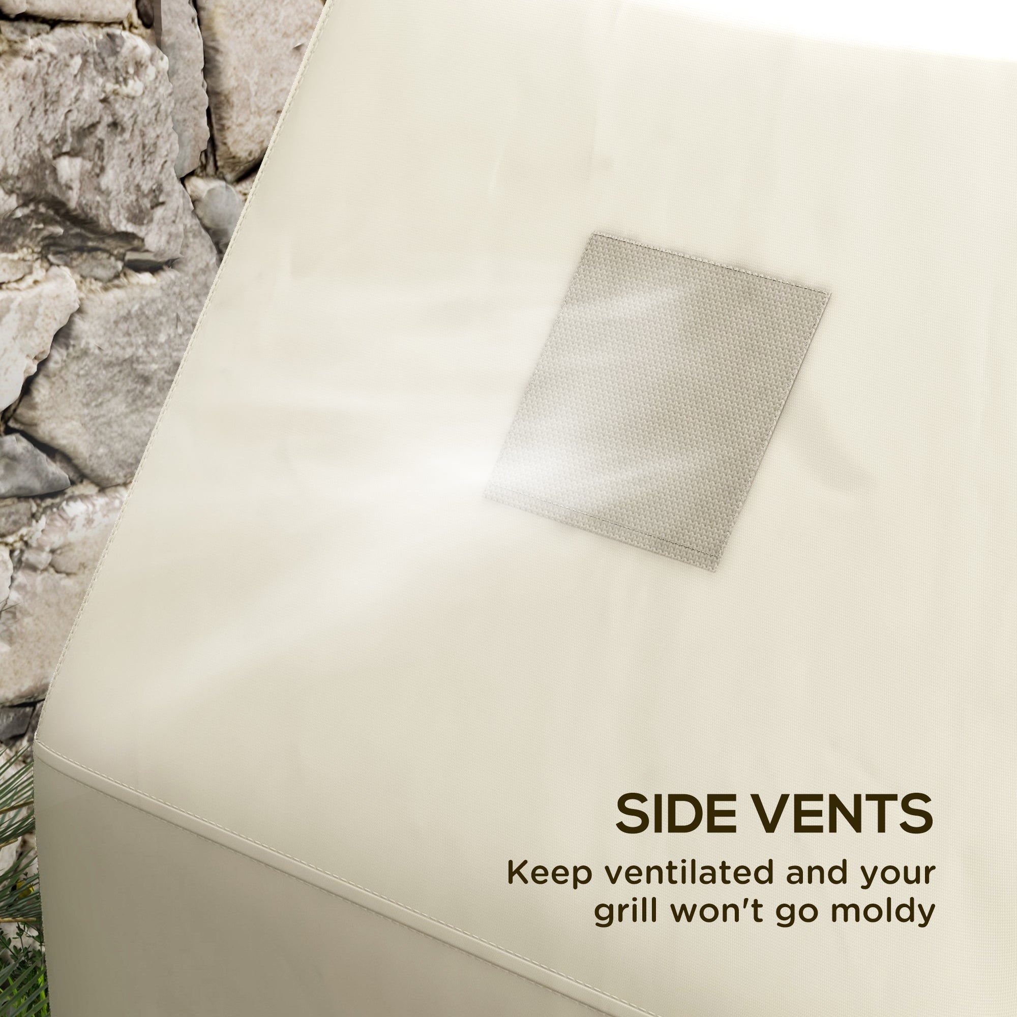 Outsunny 66W x 152Lcm PU Coated Protective Grill Cover - Beige - North Peak Garden Furniture