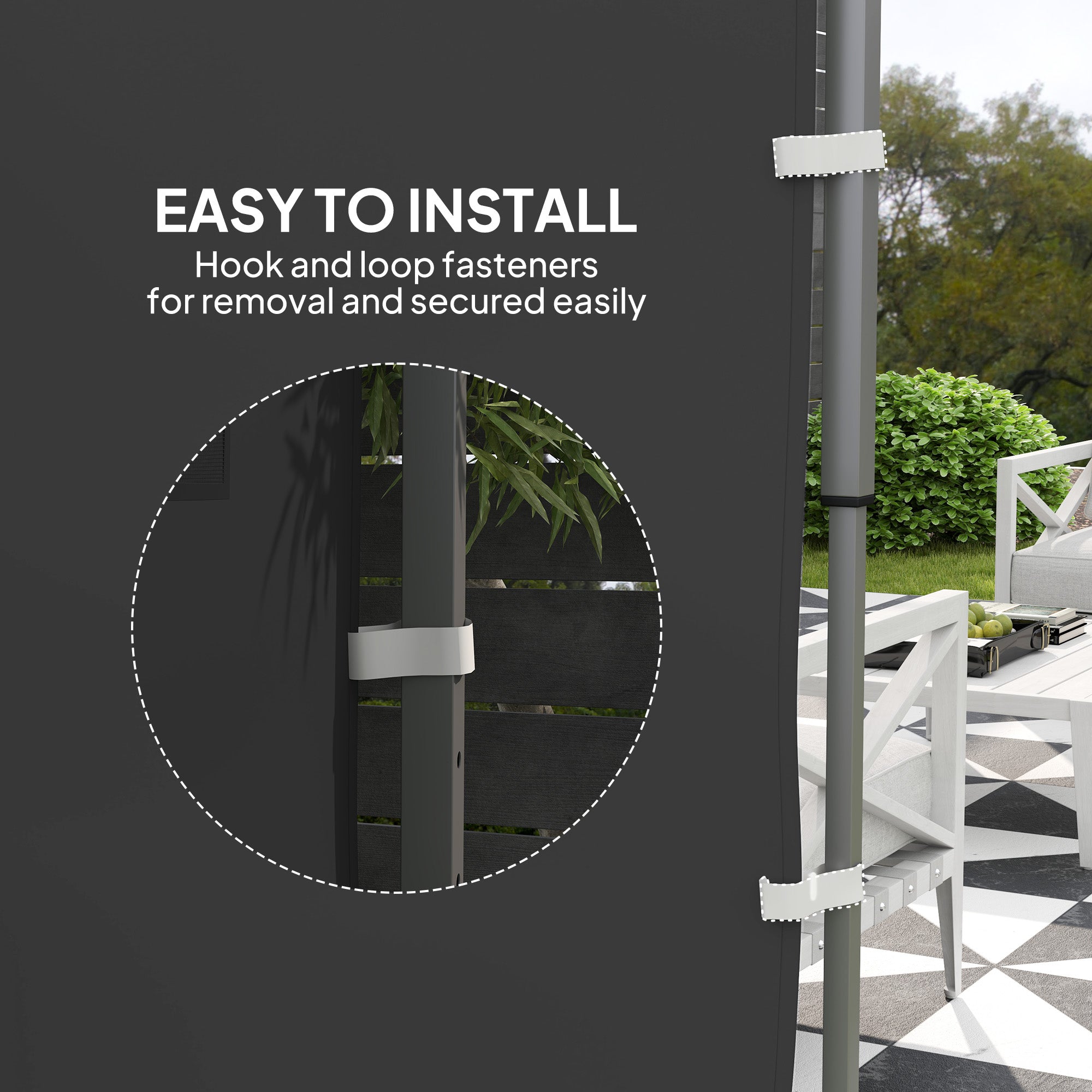 Outsunny 195 x 295cm Replacement Gazebo Sidewall - Black - North Peak Garden Furniture