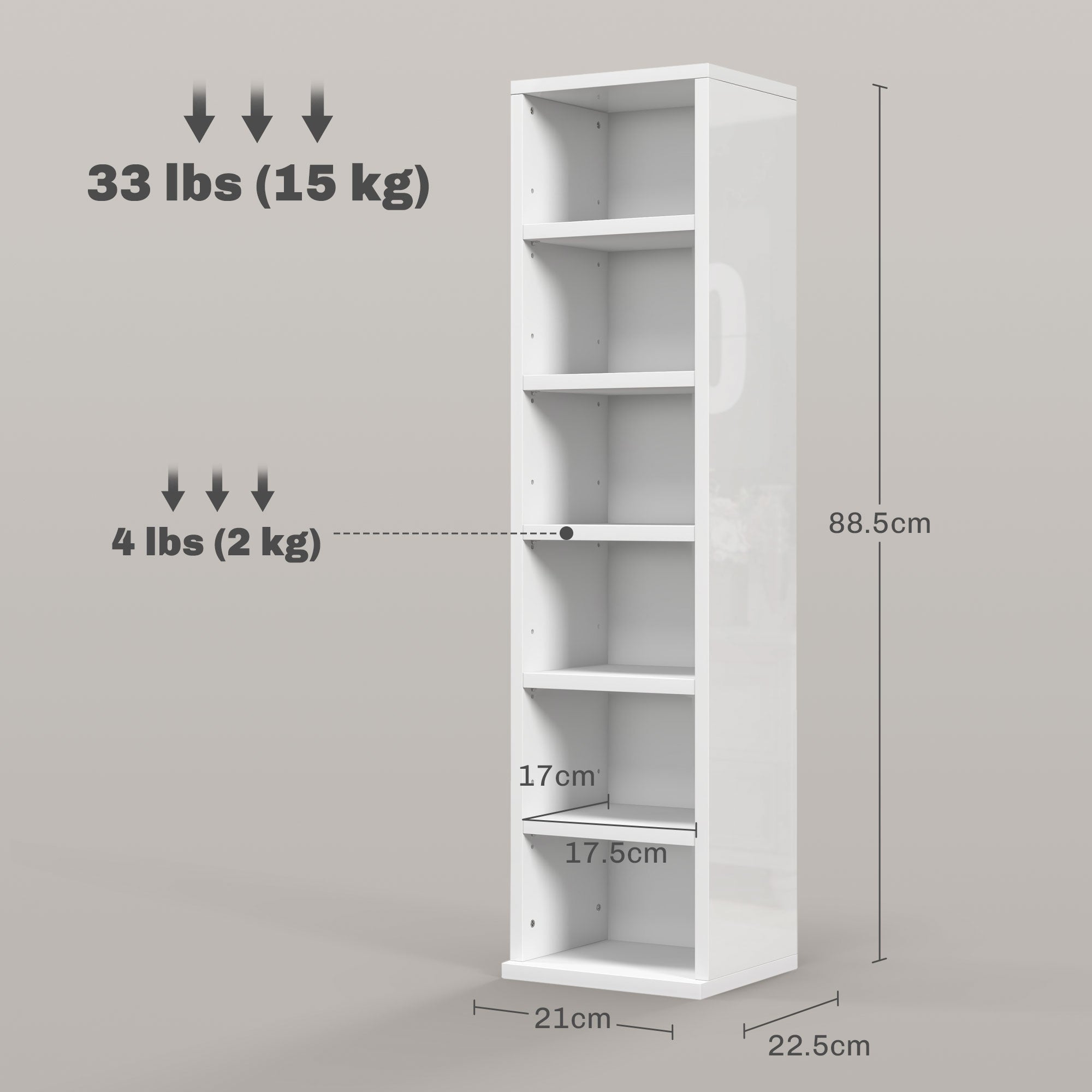 HOMCOM Set of Two 102 CD Storage Units - High Gloss White - North Peak Garden Furniture